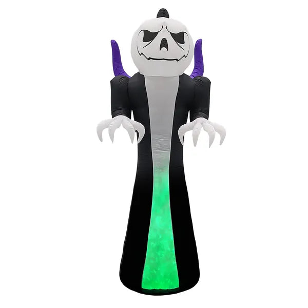 12FT Giant Halloween Inflatable Grim Reaper Pumpkin LED Yard Decor