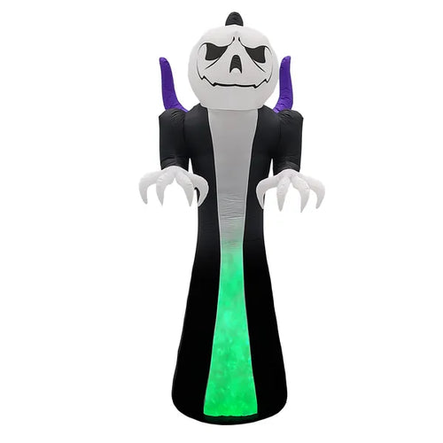 12FT Giant Halloween Inflatable Grim Reaper Pumpkin LED Yard Decor