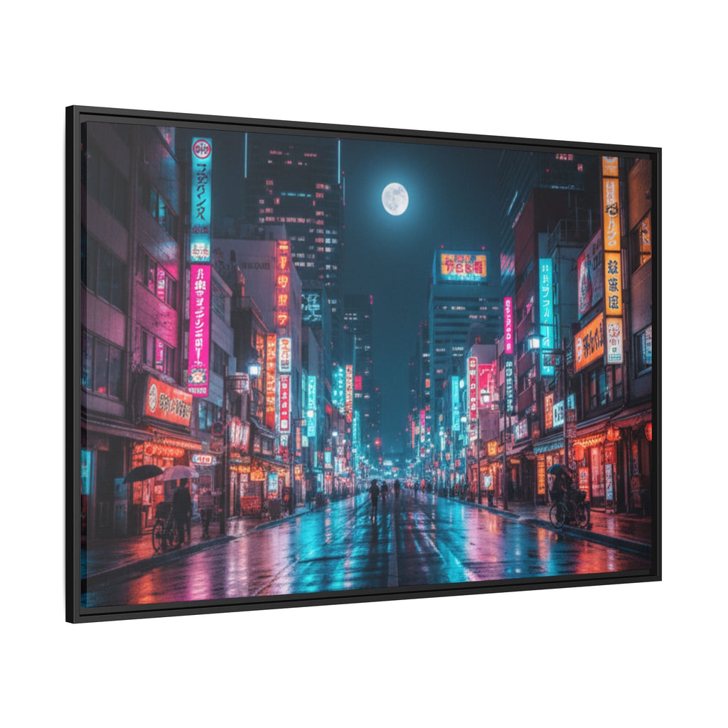 Japan Nightscape Canvas Framed Print - Stunning - Vibrant