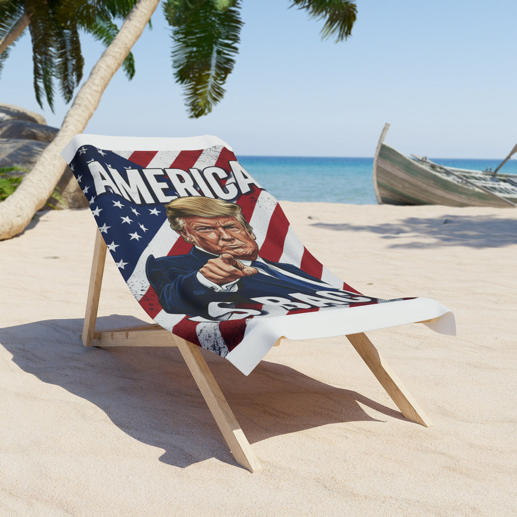 Patriotic Leader Beach Towel — "America Is Back"