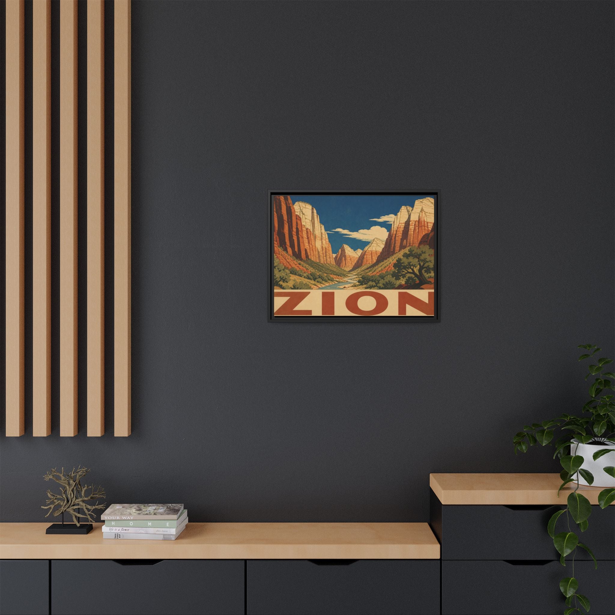 Zion Vintage Travel Poster Canvas Wall Art Print Ready to Hang