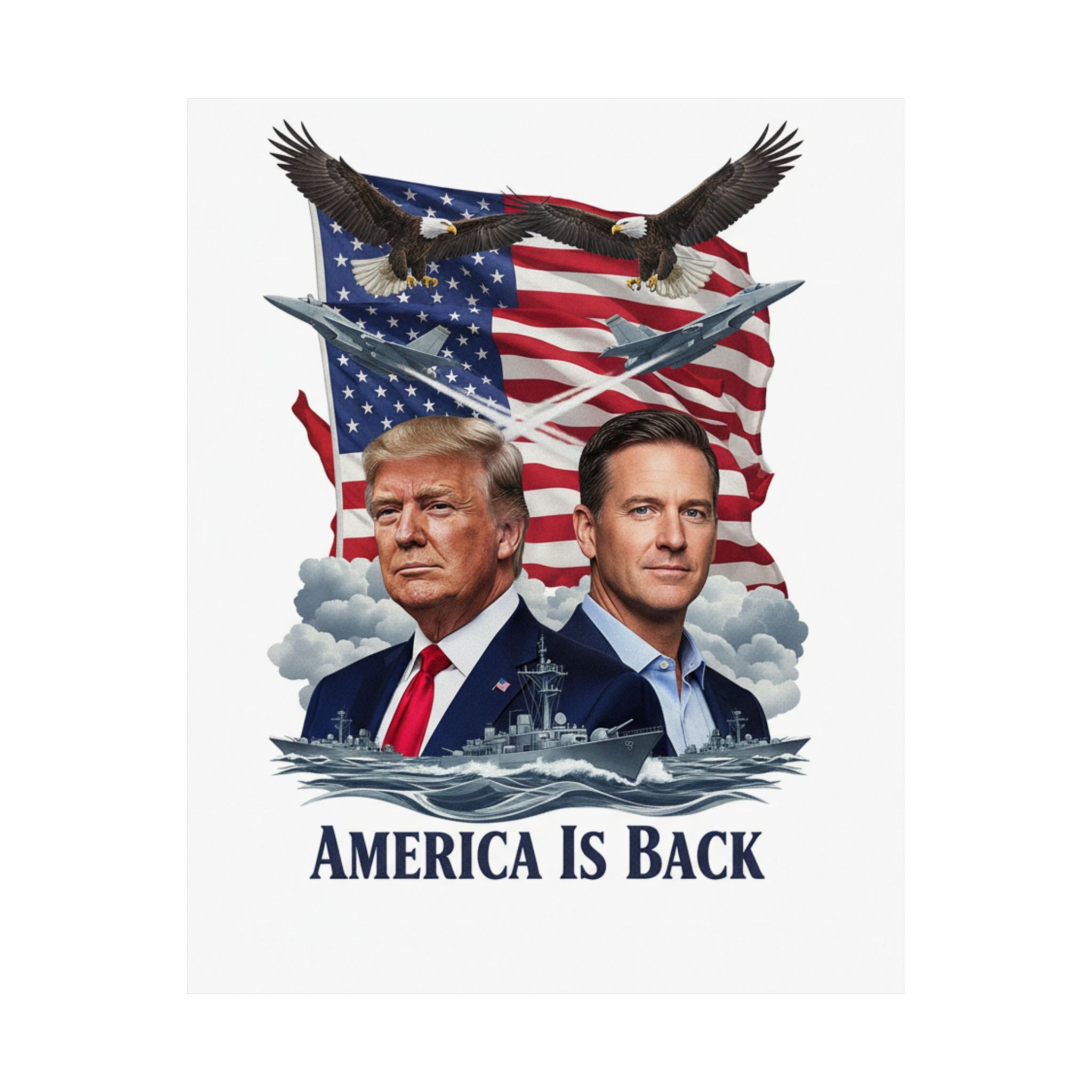 Matte Poster — "America Is Back" Patriotic Flag & Eagle Design