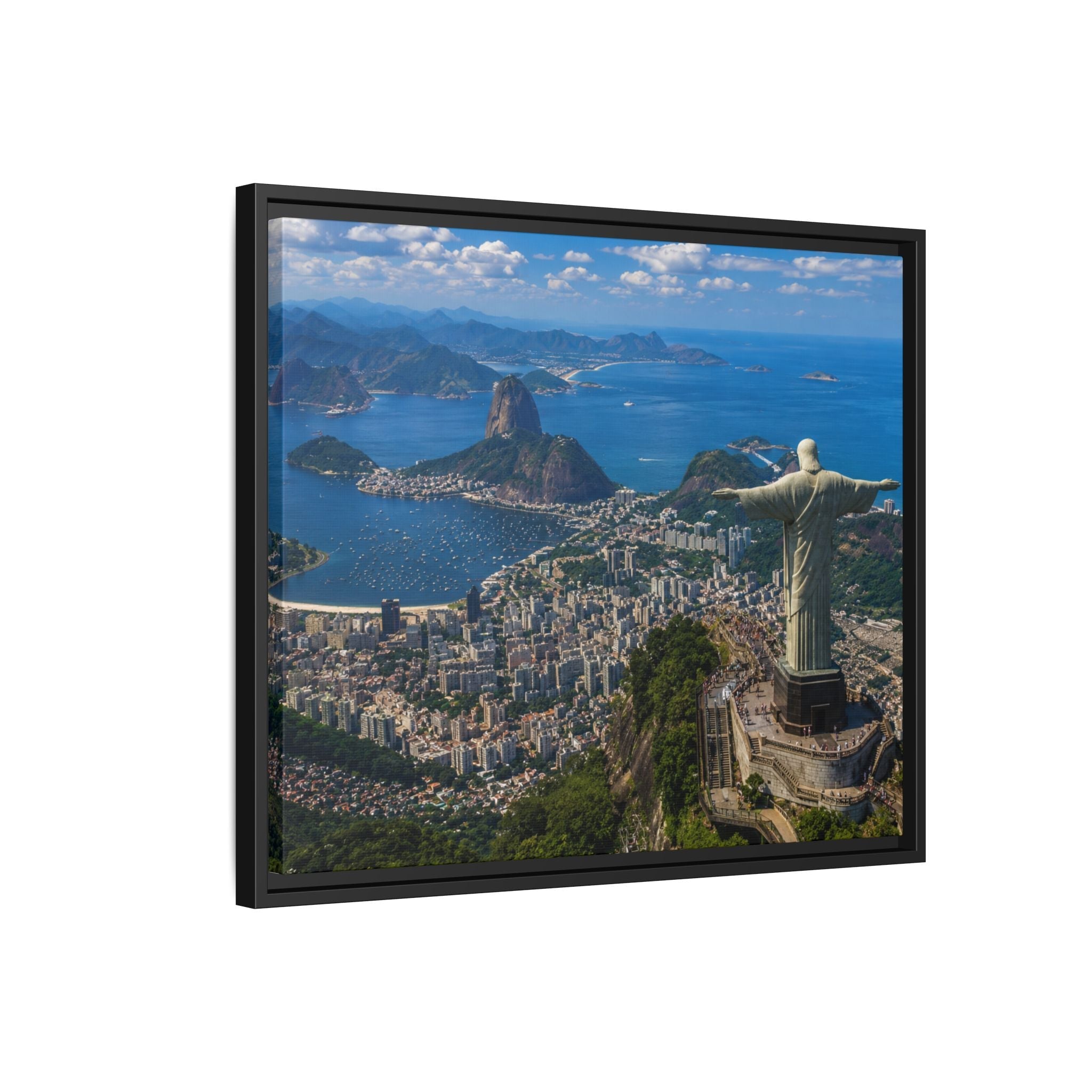 Rio de Janeiro Matte Canvas Print — Framed Wall Art of Christ the Redeemer & Sugarloaf Bay