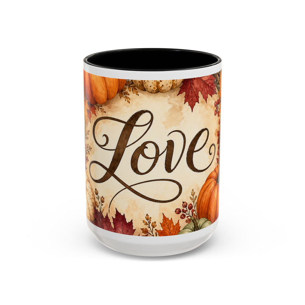 Autumn Pumpkin Love Large Coffee Mug 15oz Fall Thanksgiving Halloween Gift Mug