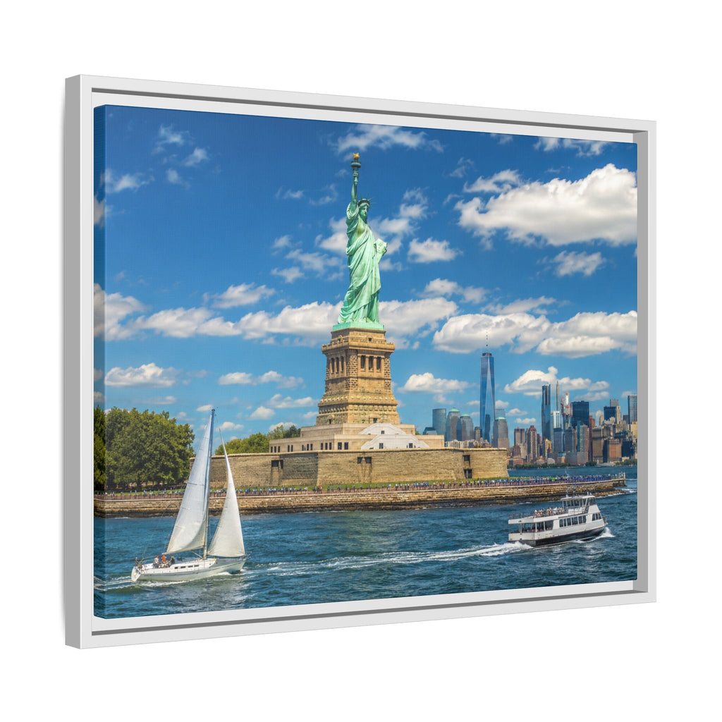 Statue of Liberty Matte Framed Canvas Print — New York City Landmark Wall Art