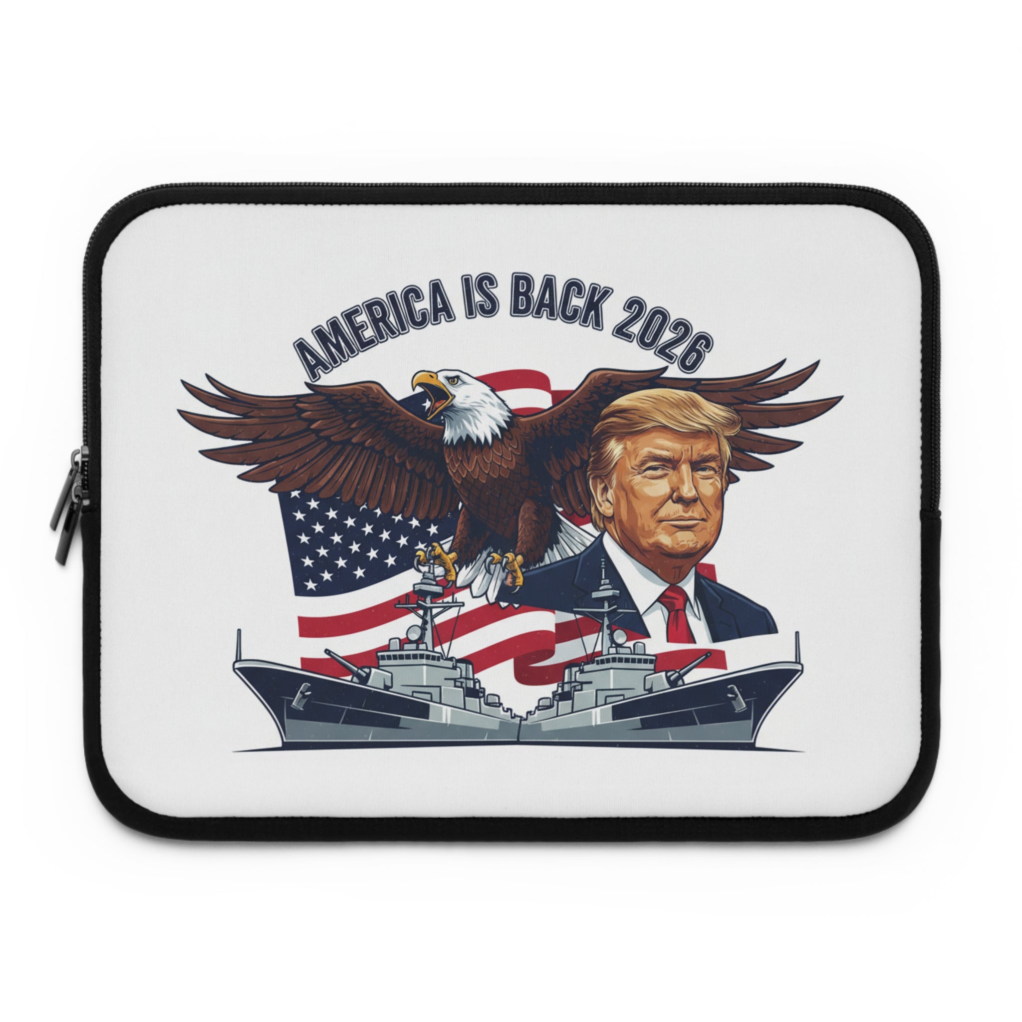 Laptop Sleeve — "America Is Back 2026" Patriotic Trump Eagle Design