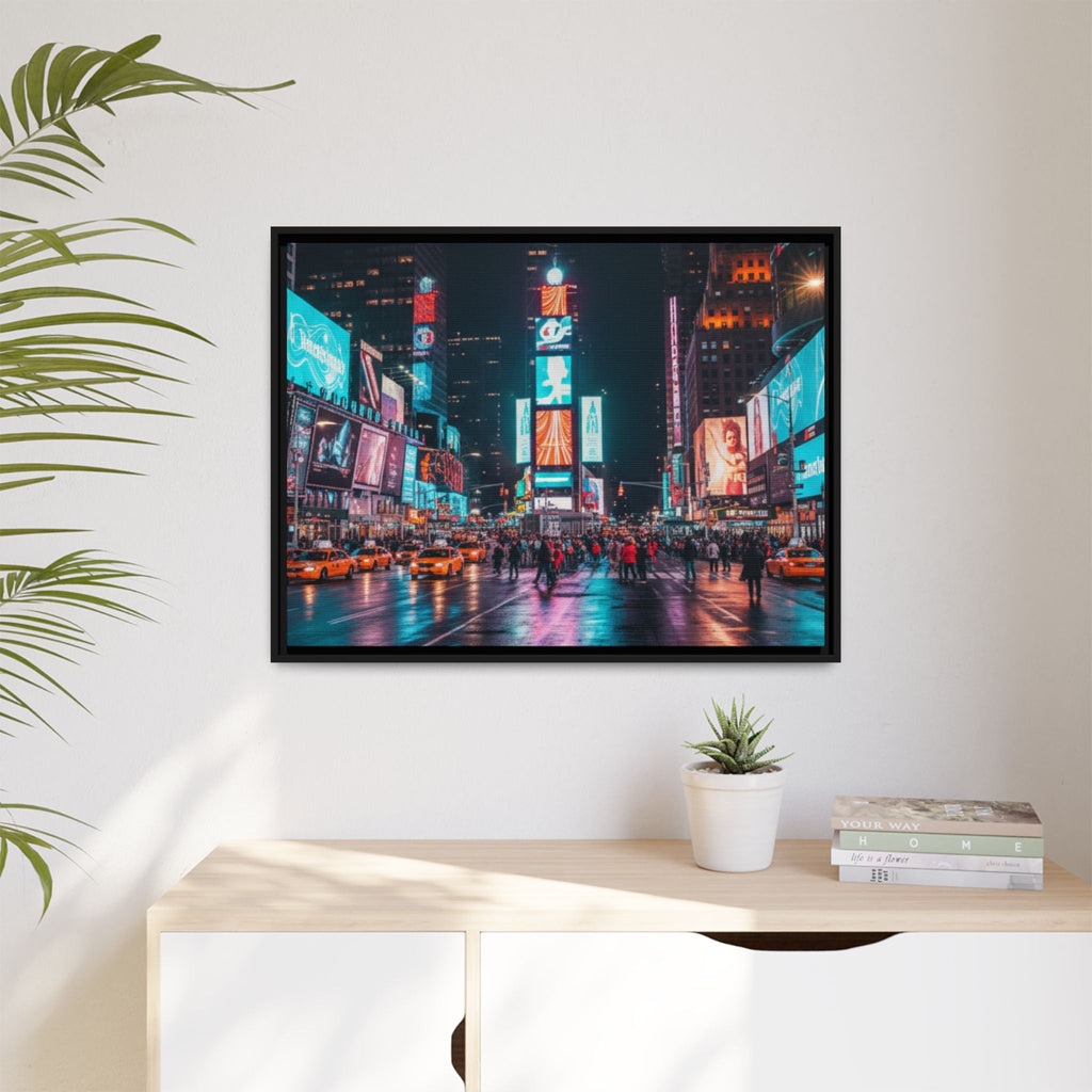 New york / Japan Nightskape Cityskape Framed Canvas Art - Stunning