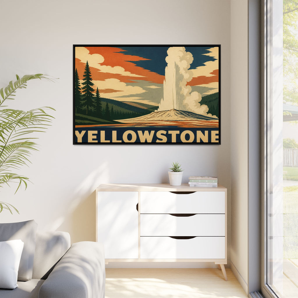 Yellowstone Vintage Travel Poster Canvas Wall Art Print Ready to Hang