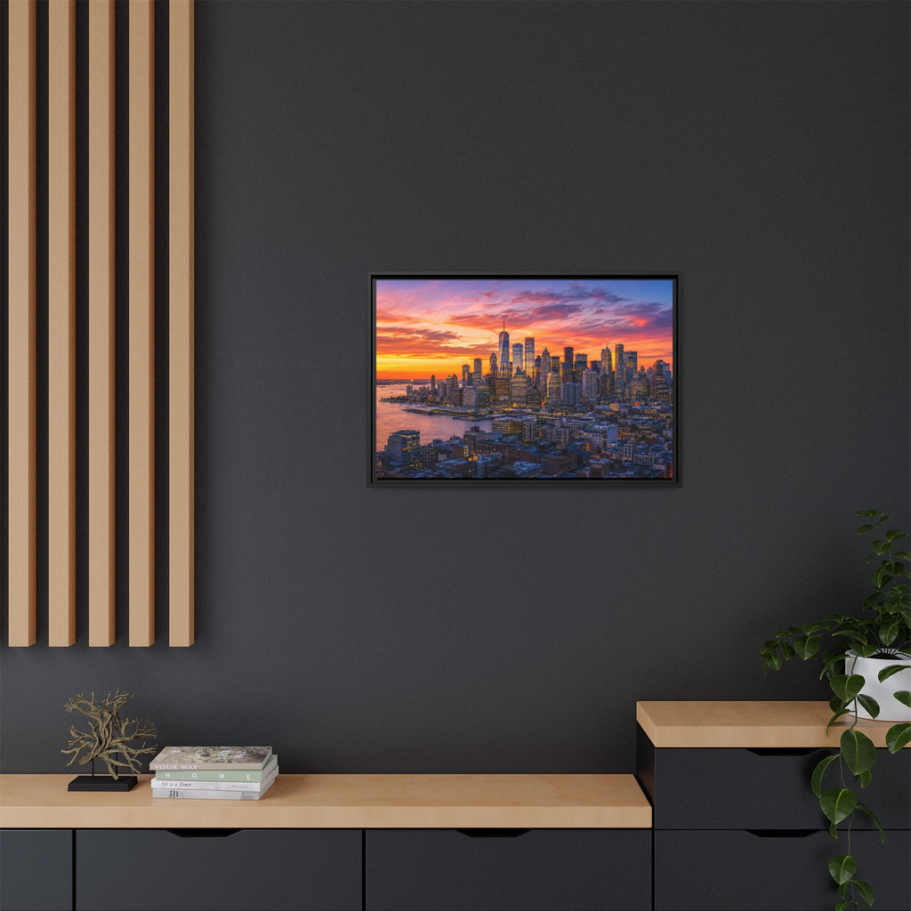 New York City Stunning — Vibrant Skyline Sunset Canvas Wall Art
