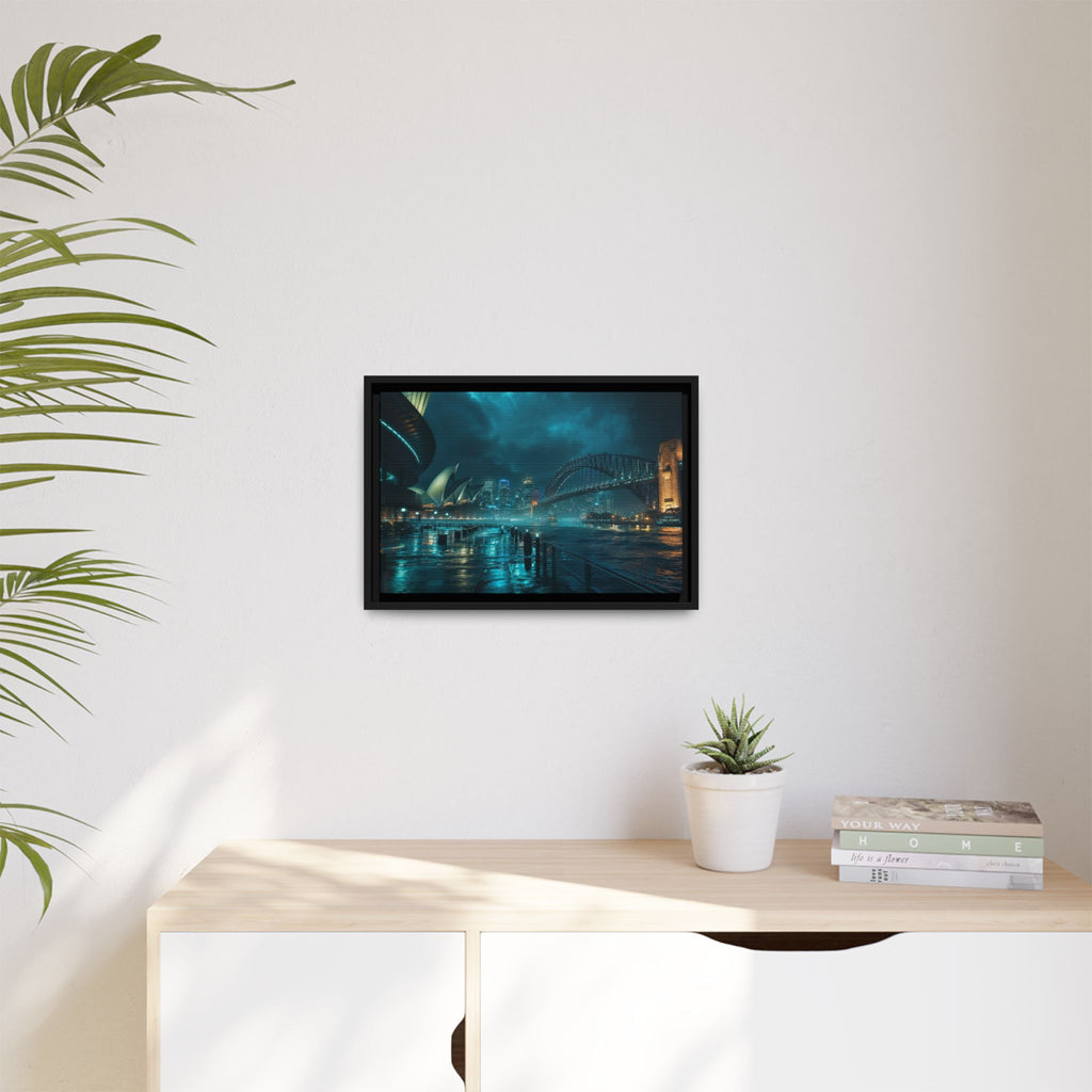 Sydney Harbor Night Canvas Wall Art Print Ready to Hang