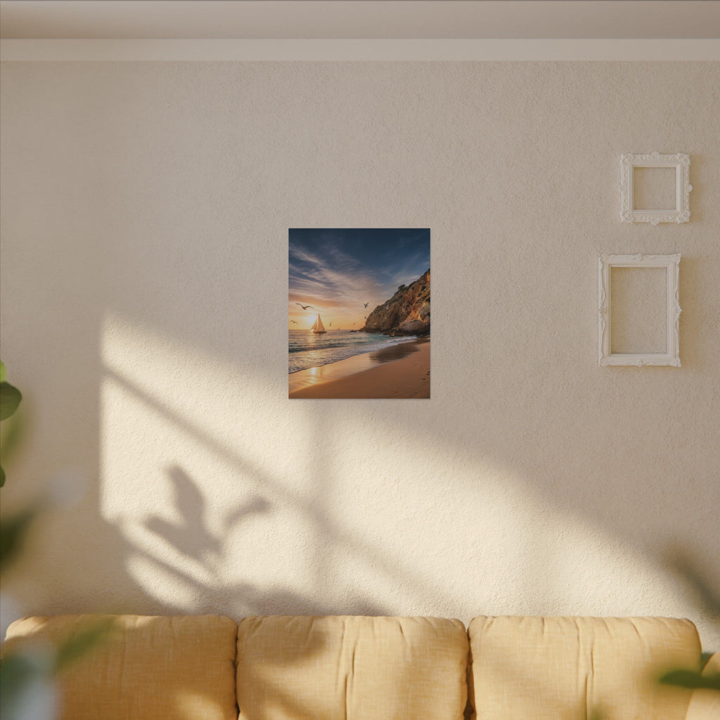 Seaside Sunset Sail Canvas