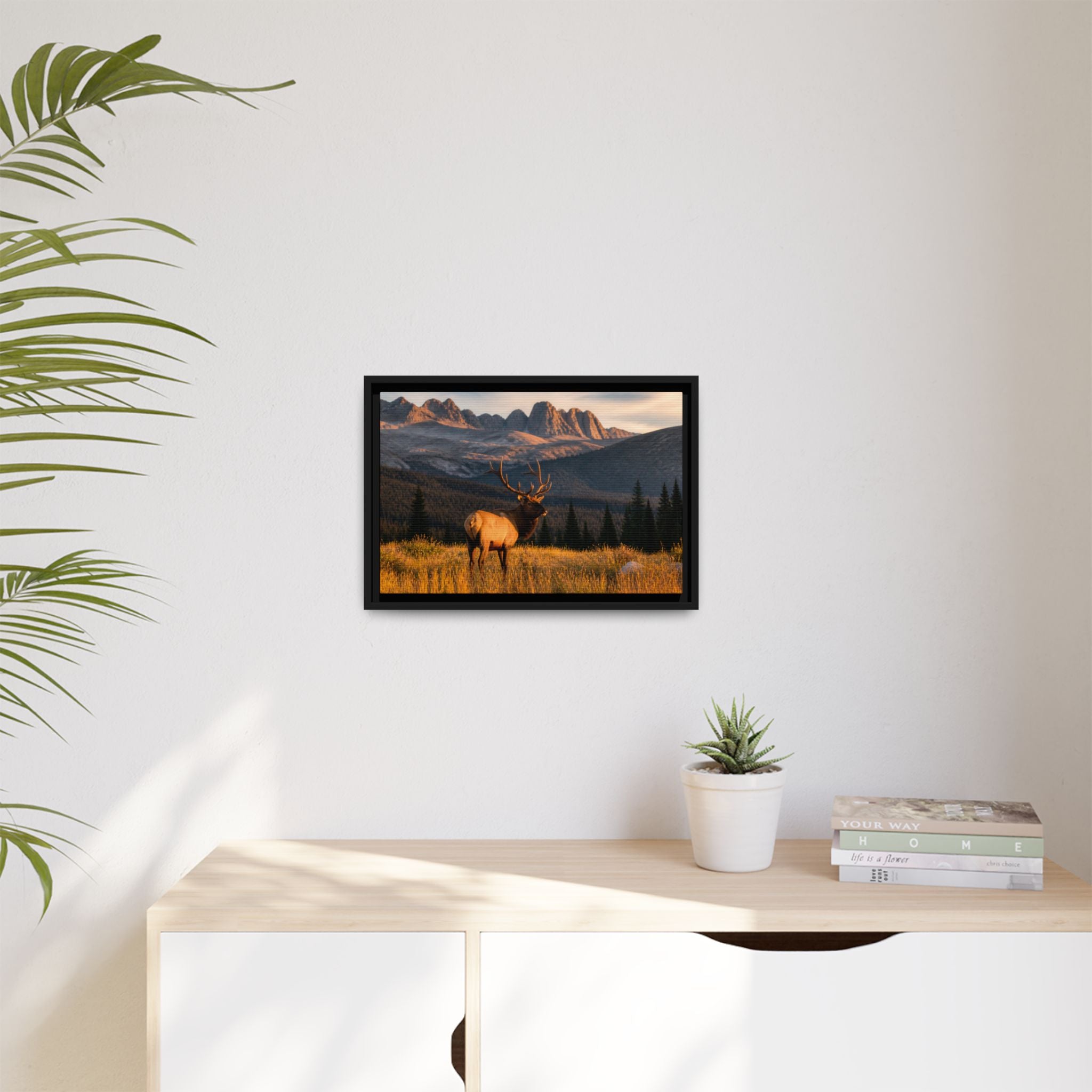 Elk Golden Hour Canvas Wall Art Print Ready to Hang