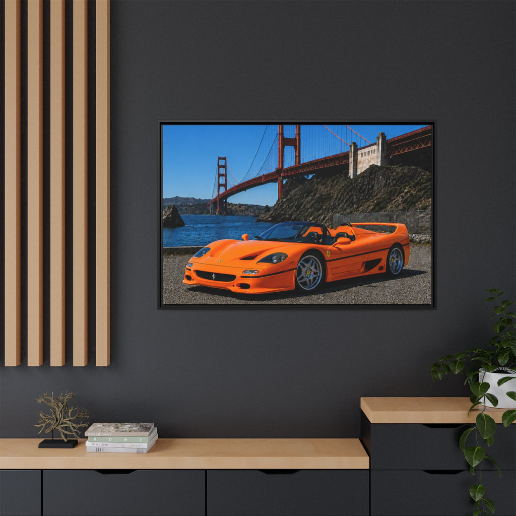 Ferrari F50 1995 - Golden Gate Bridge - Framed Canvas Print - Stunning
