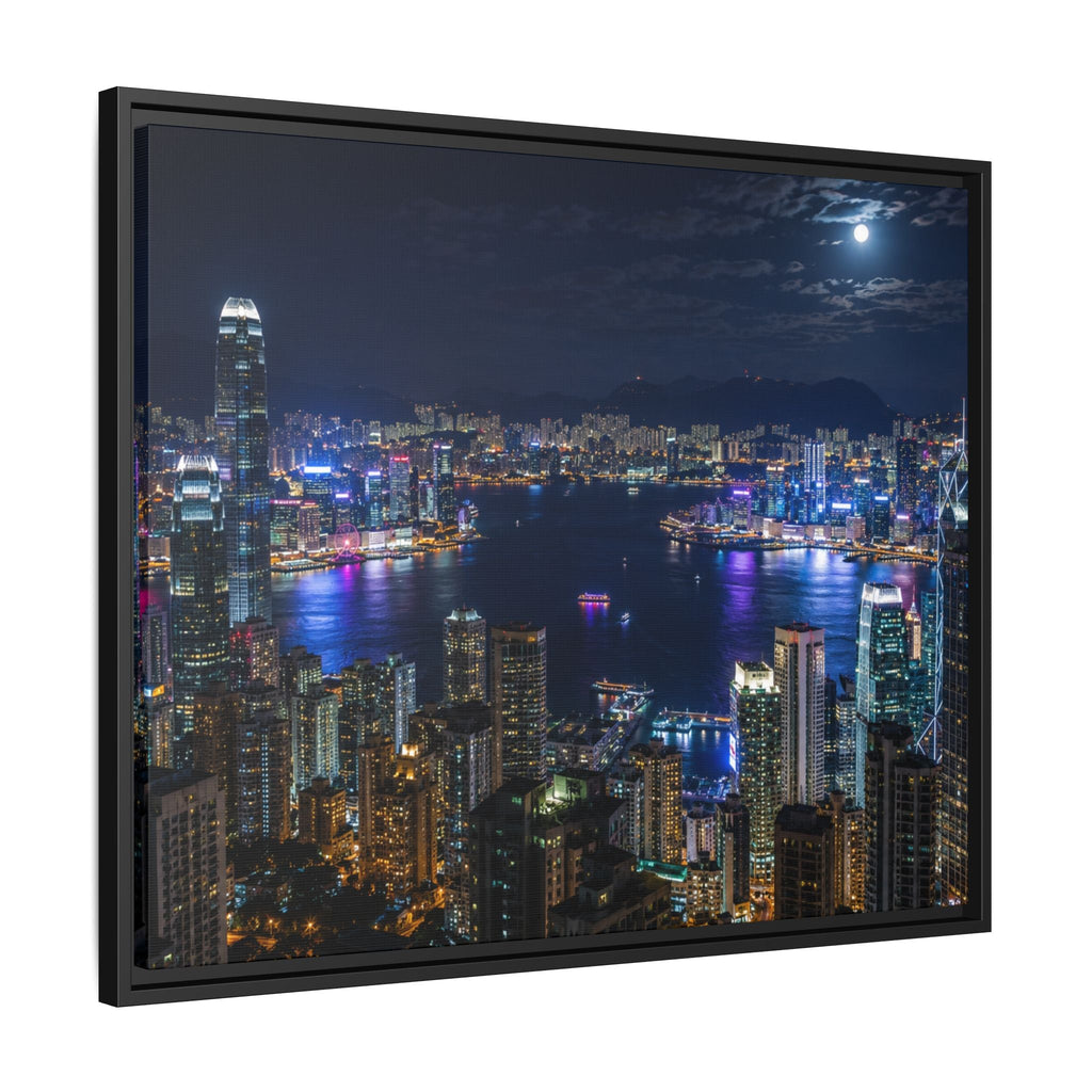 Hong Kong Night City Skape — Nighttime Harbor Skyline - stunning image