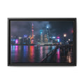 Shanghai Neon Night Canvas Wall Art Print Ready to Hang