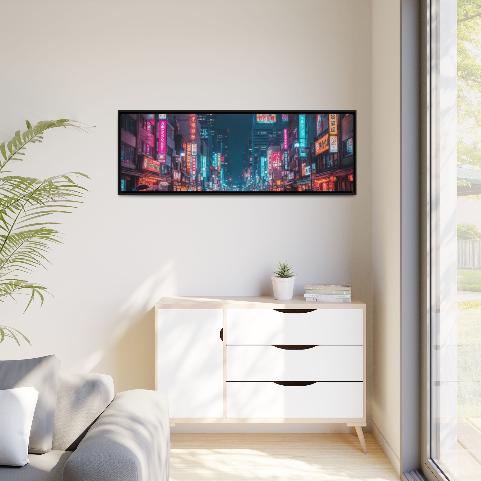 Japan Nightscape Canvas Framed Print - Stunning - Vibrant