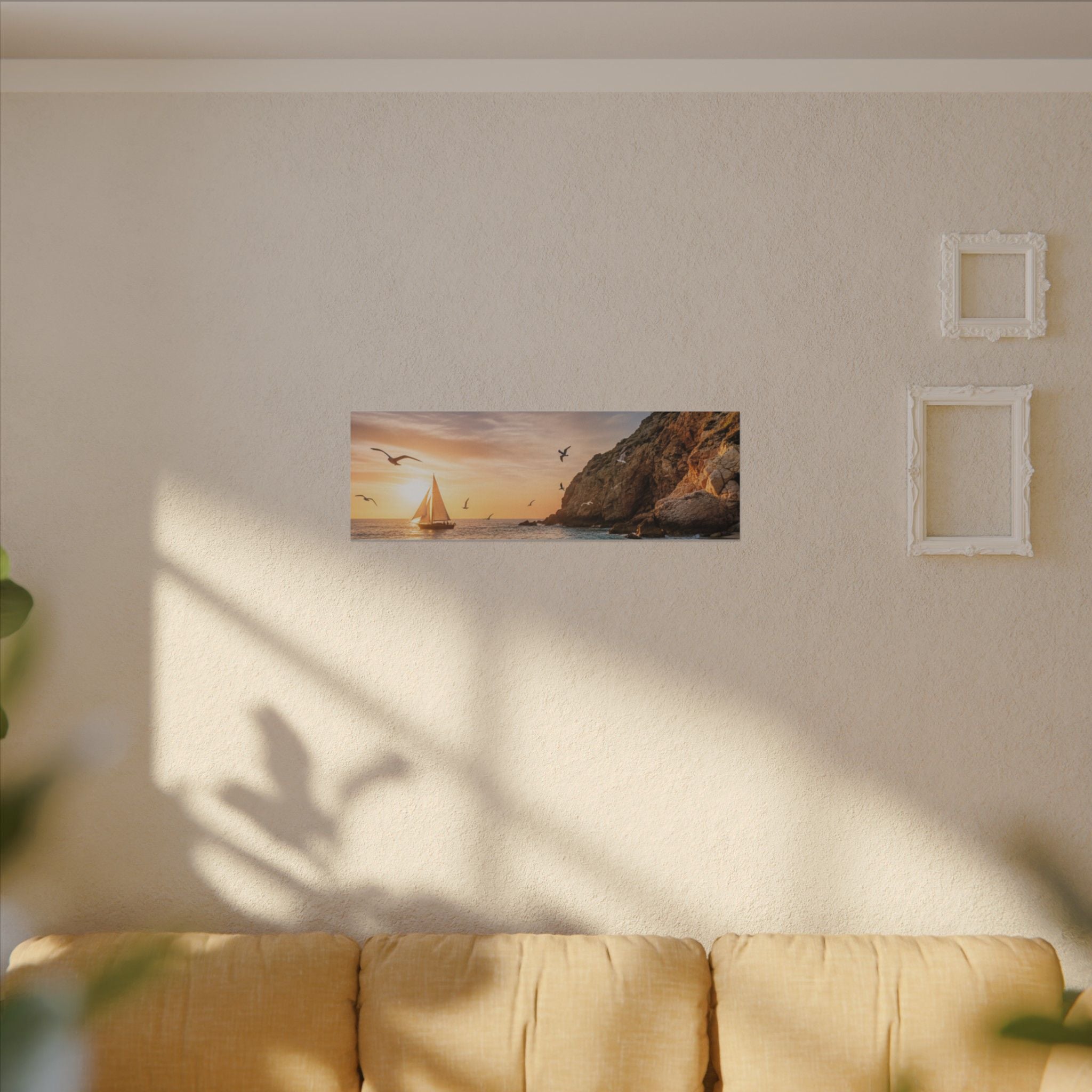Seaside Sunset Sail Canvas