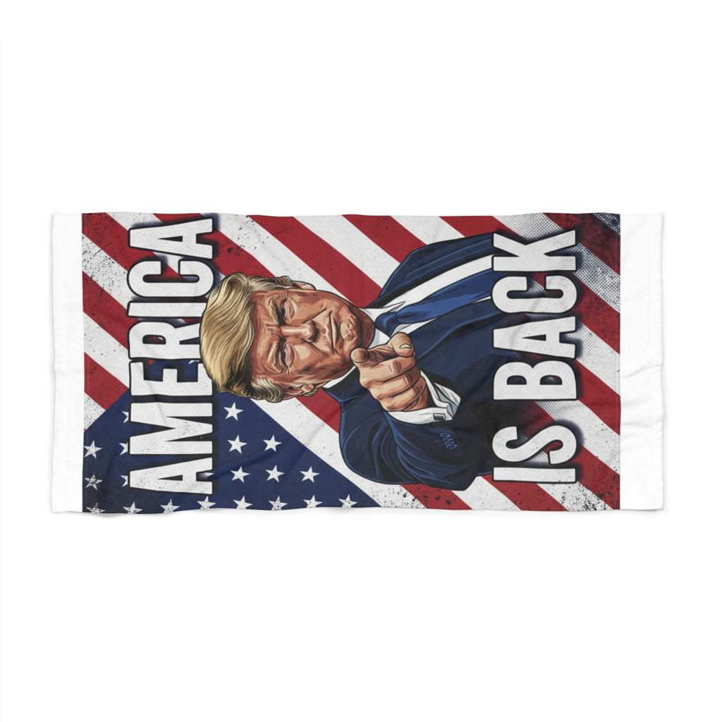 Patriotic Leader Beach Towel — "America Is Back"