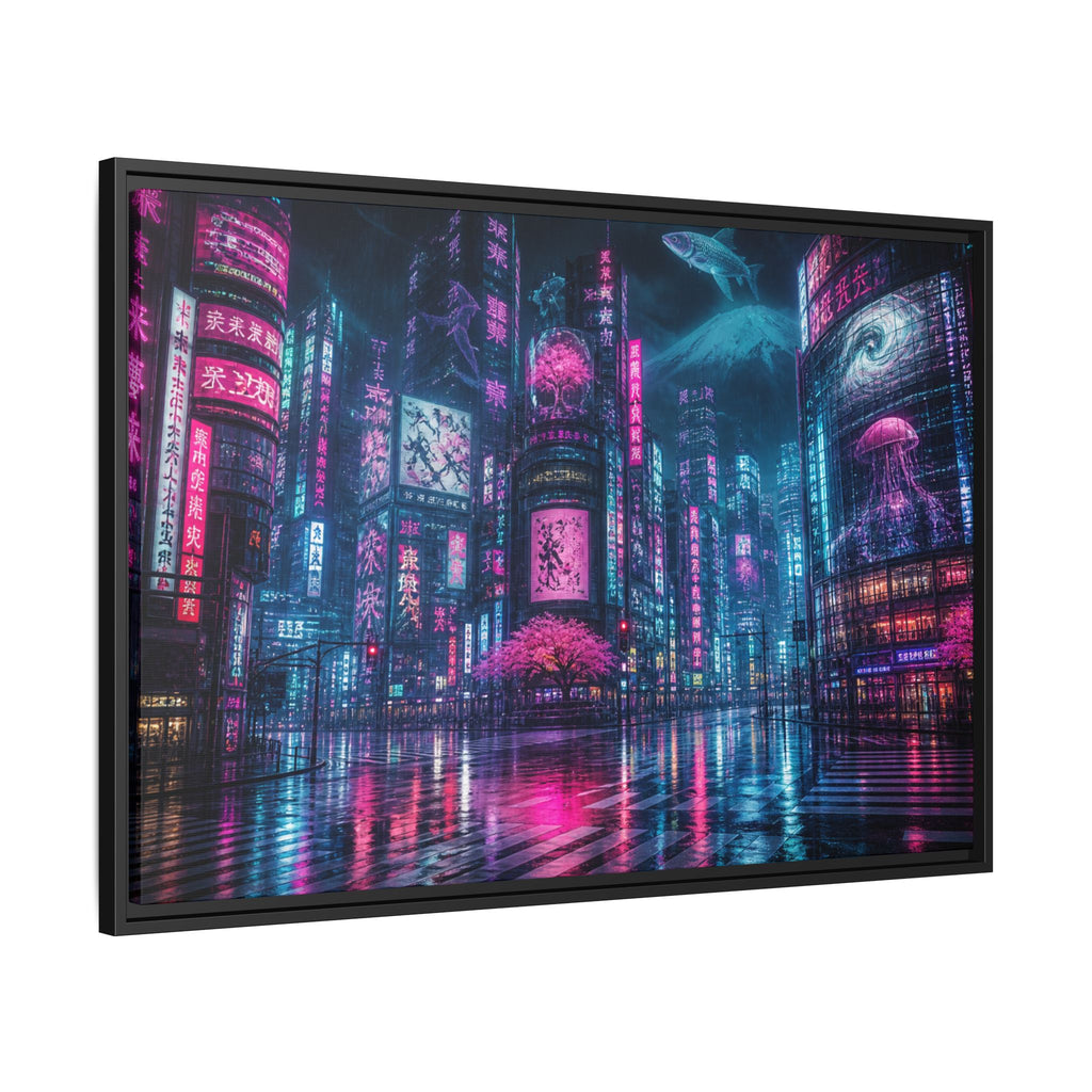 Tokyo Neon Night Canvas Wall Art Print Ready to Hang