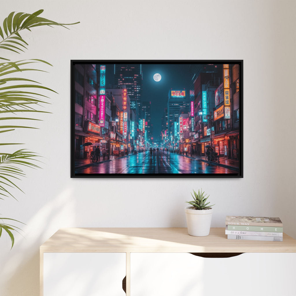 Japan Nightscape Canvas Framed Print - Stunning - Vibrant