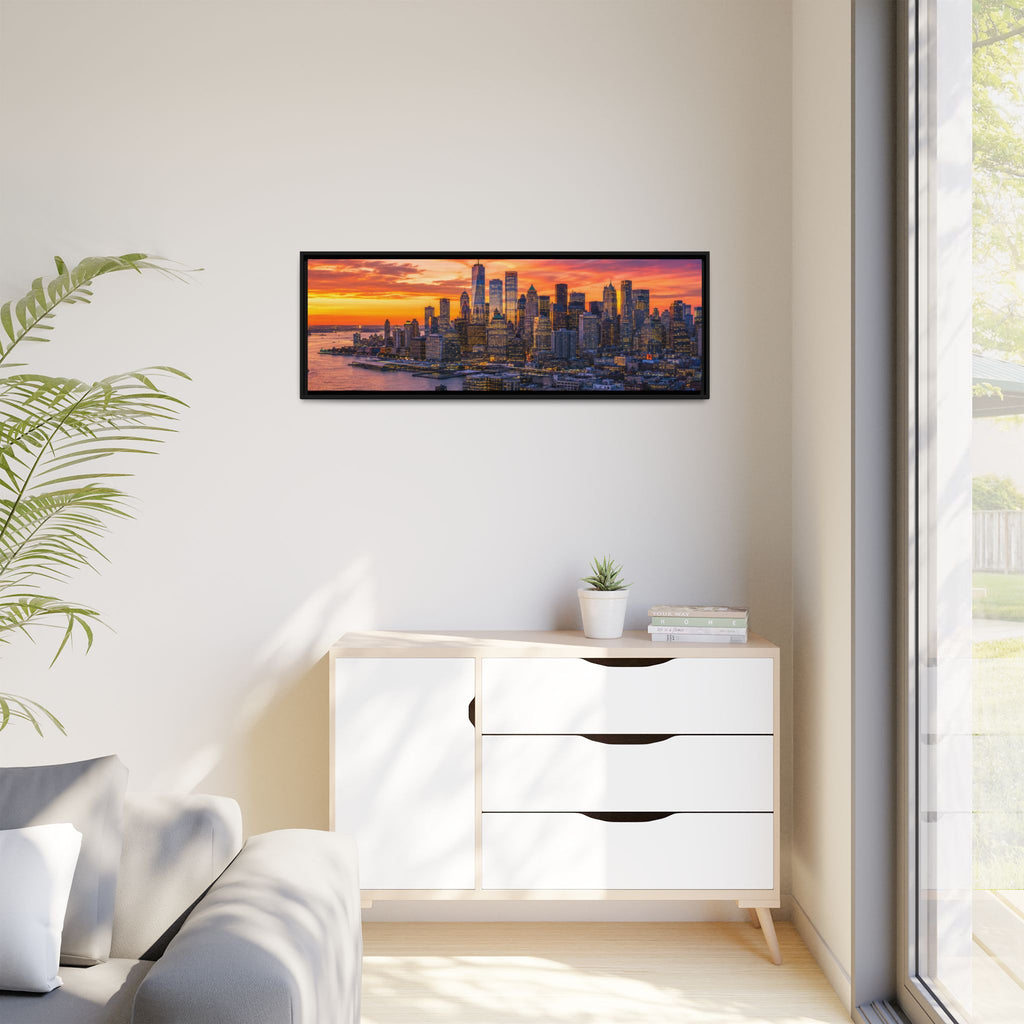 New York City Stunning — Vibrant Skyline Sunset Canvas Wall Art
