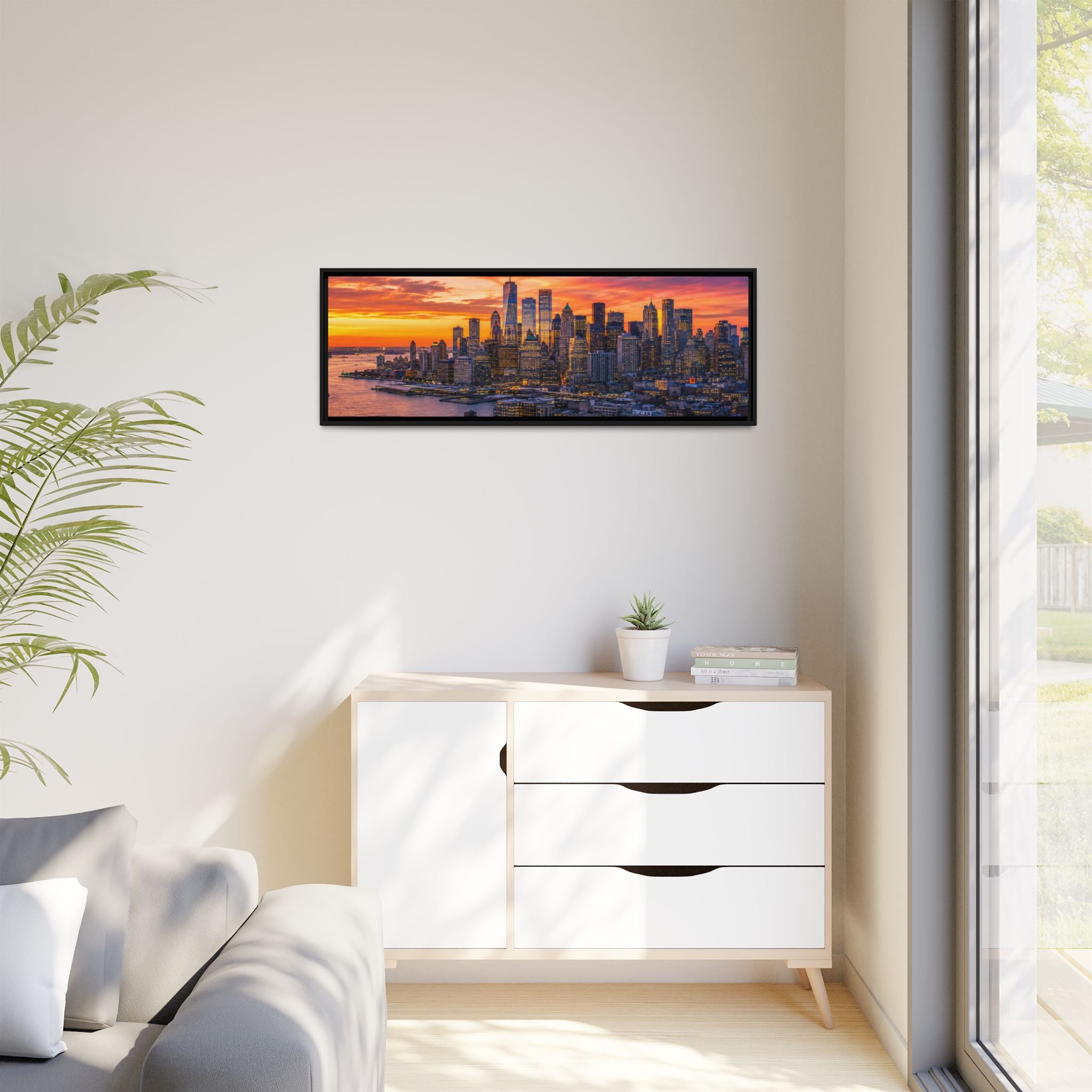 New York City Stunning — Vibrant Skyline Sunset Canvas Wall Art