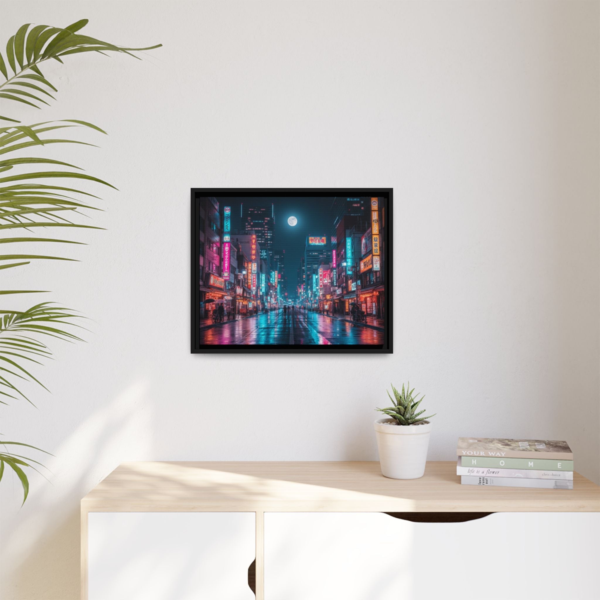 Japan Nightscape Canvas Framed Print - Stunning - Vibrant