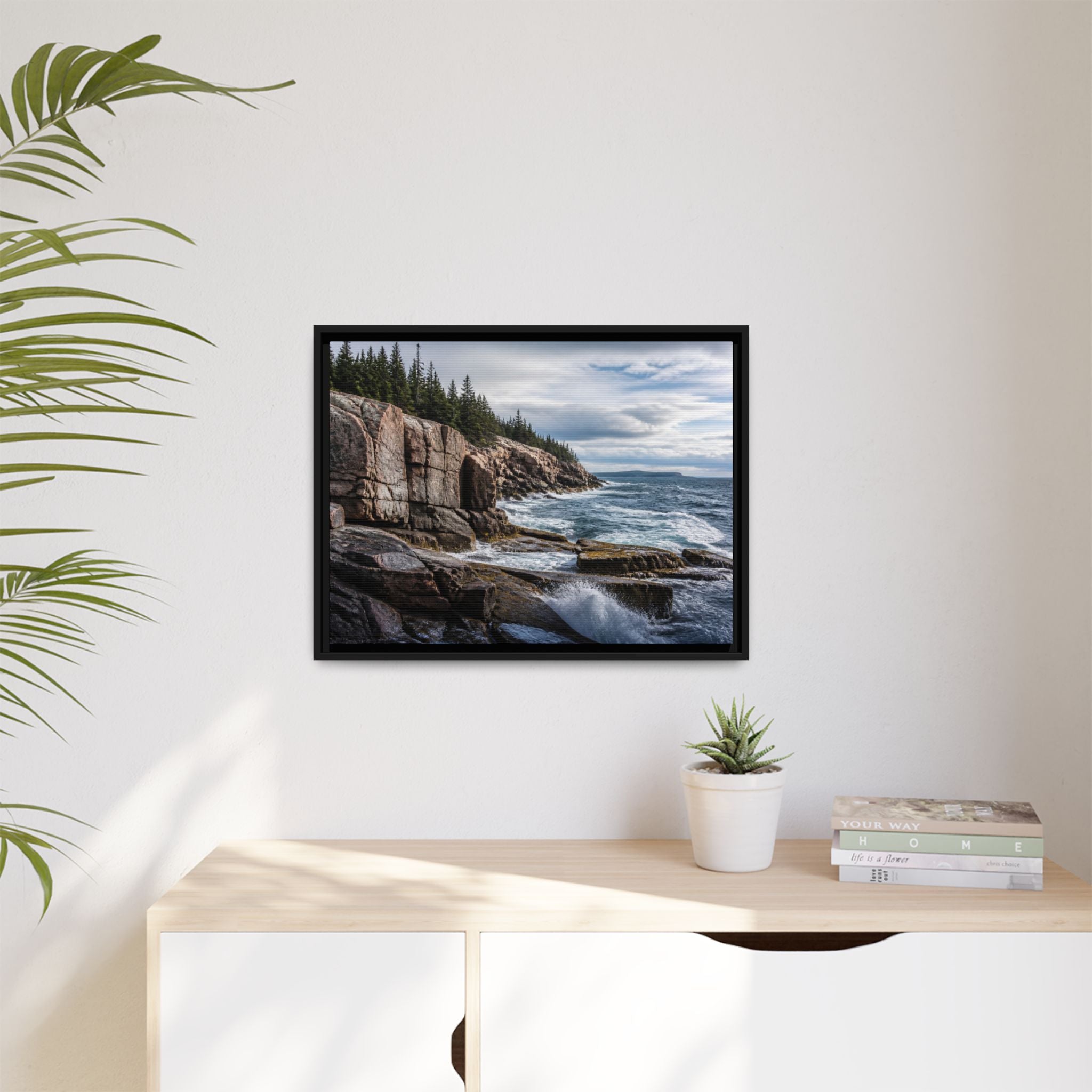 Acadia Shore Waves Canvas Wall Art Print Ready to Hang