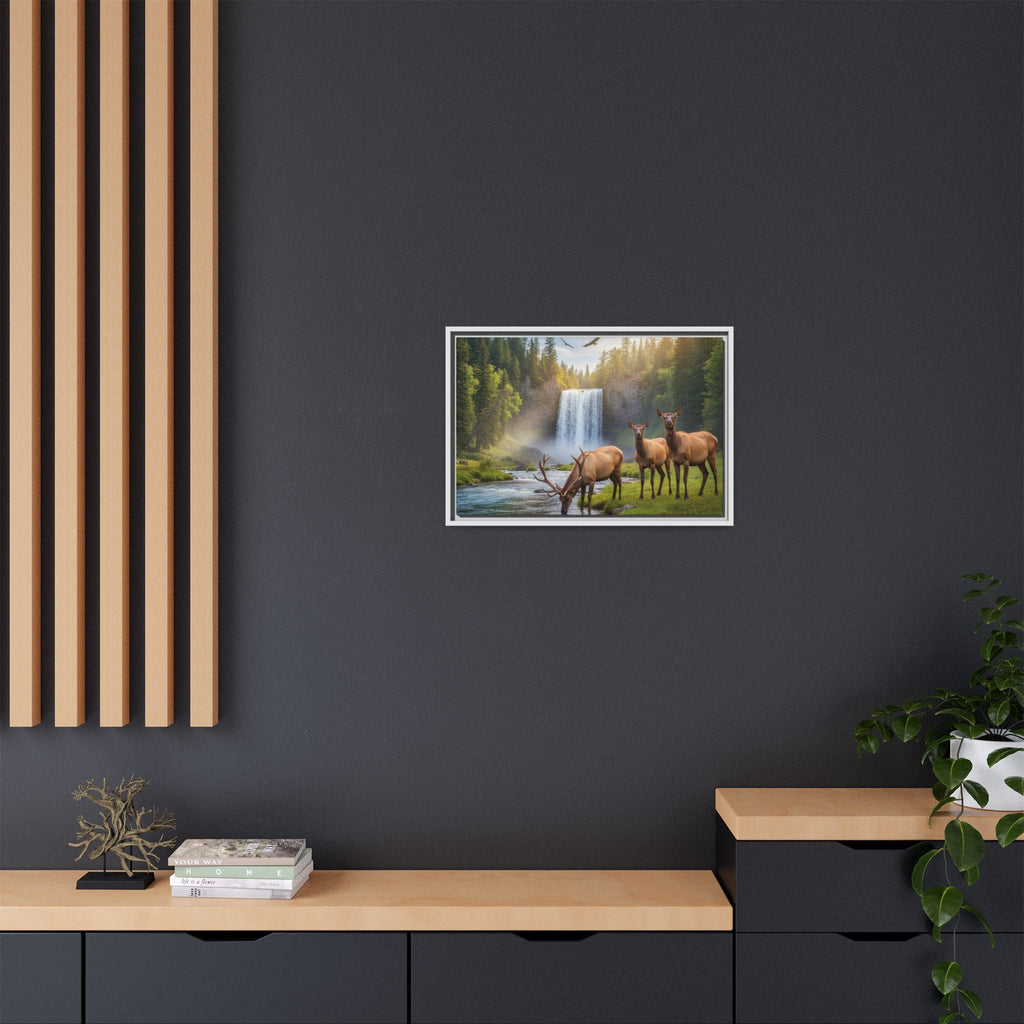 Elk Forest Landscape Wall Art - Eagles Flying - Stunning