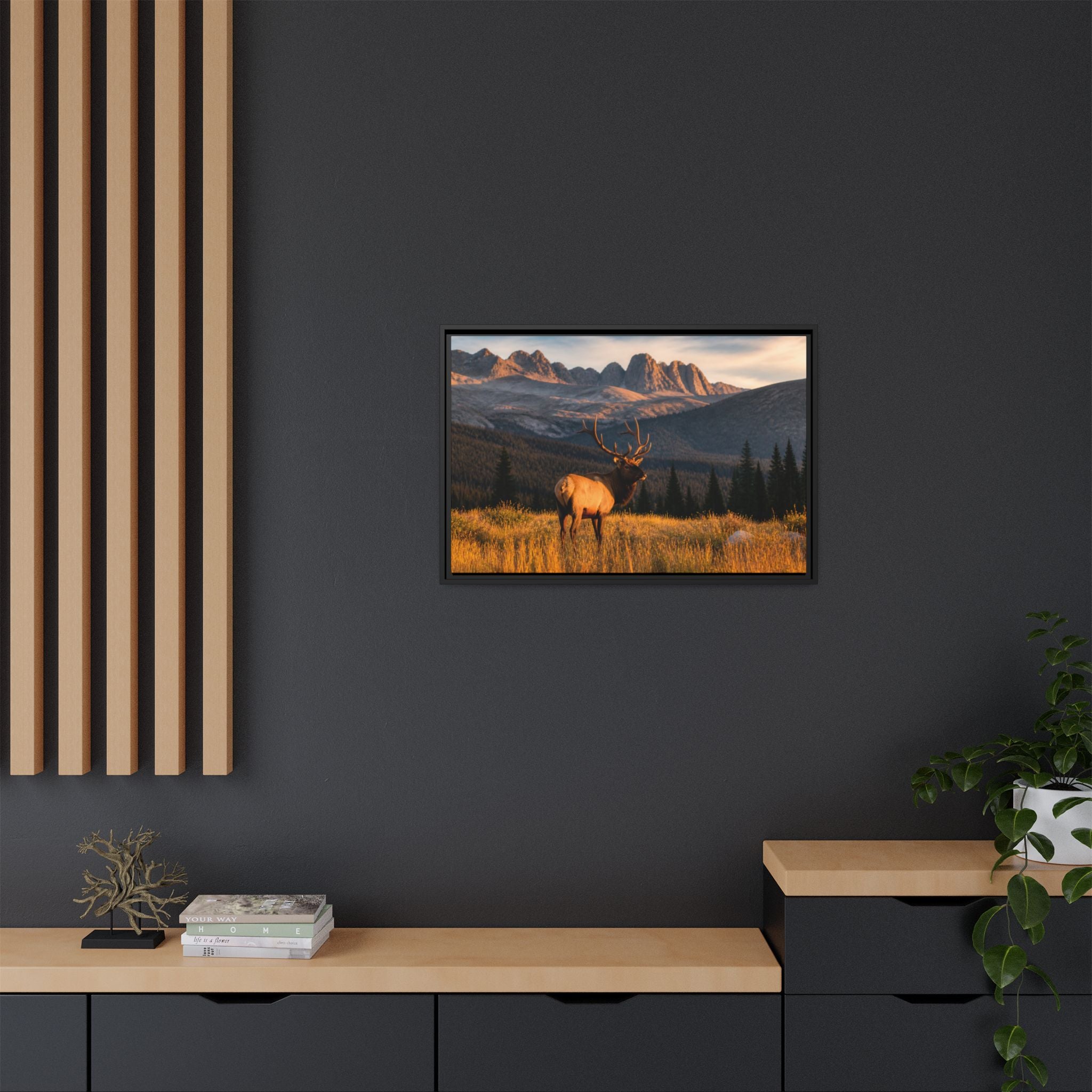 Elk Golden Hour Canvas Wall Art Print Ready to Hang