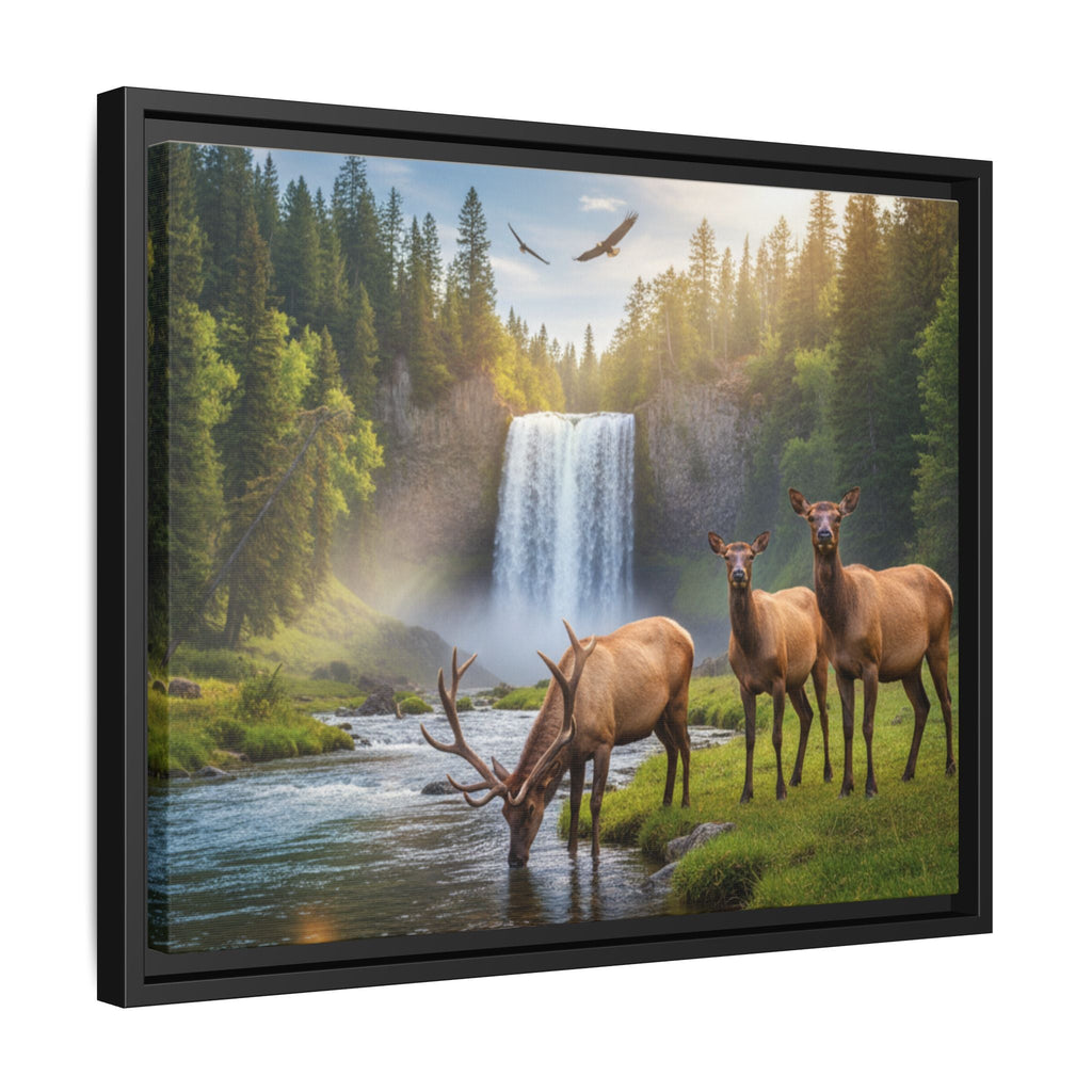 Elk Forest Landscape Wall Art - Eagles Flying - Stunning