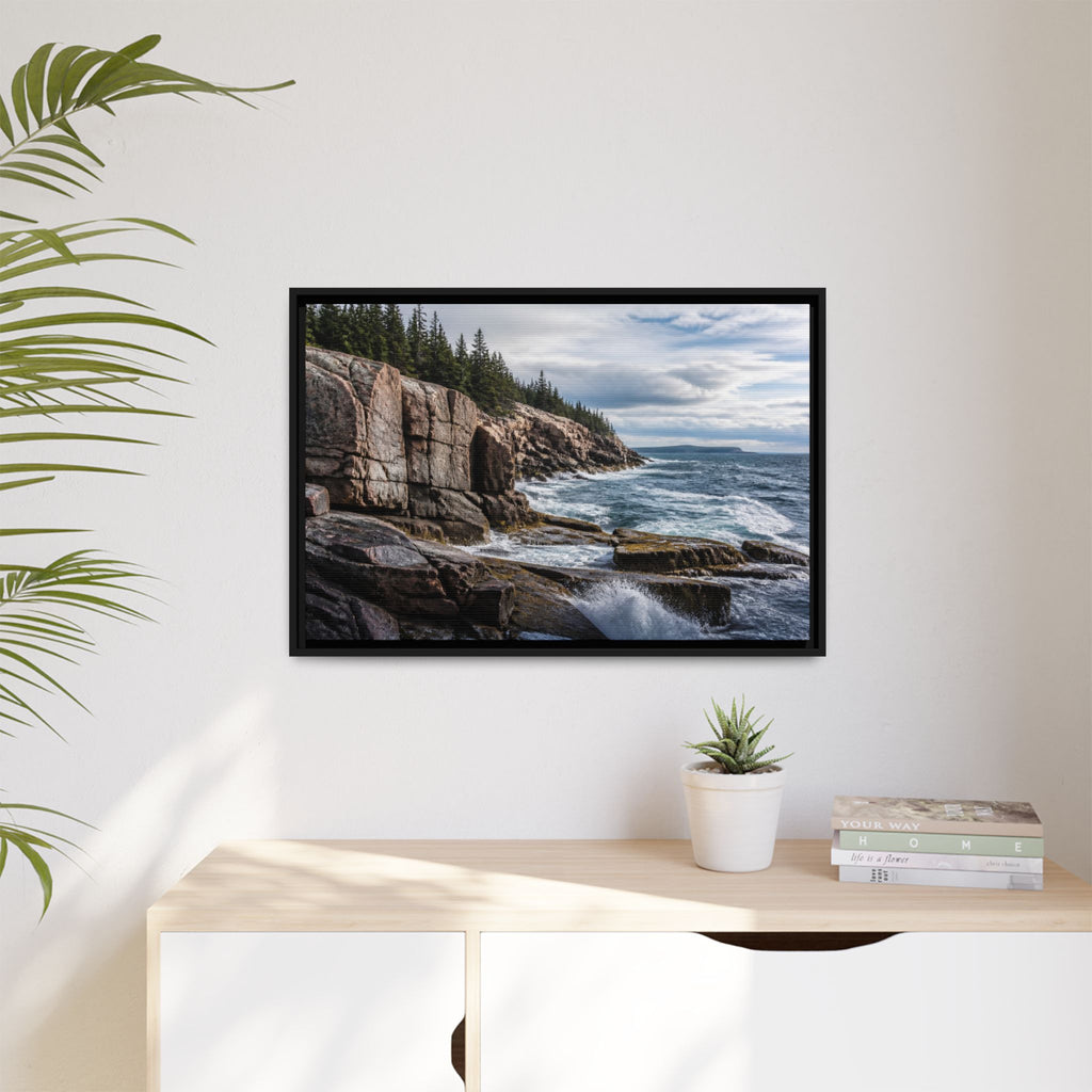 Acadia Shore Waves Canvas Wall Art Print Ready to Hang