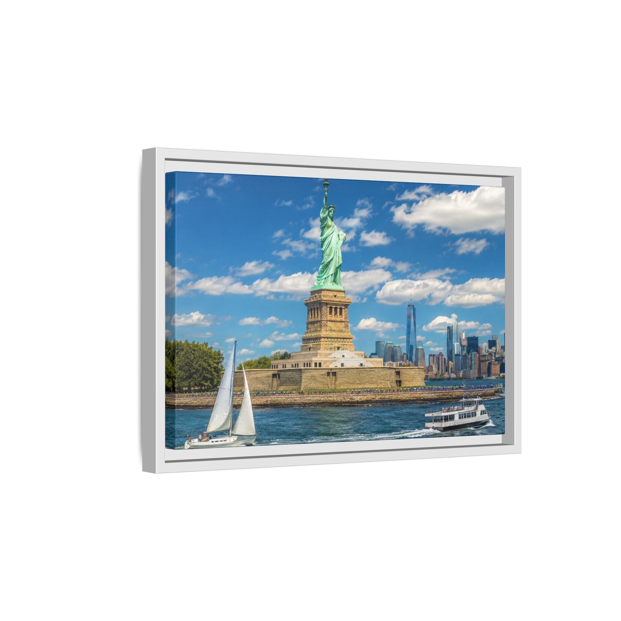 Statue of Liberty Matte Framed Canvas Print — New York City Landmark Wall Art