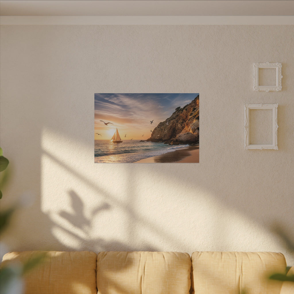 Seaside Sunset Sail Canvas