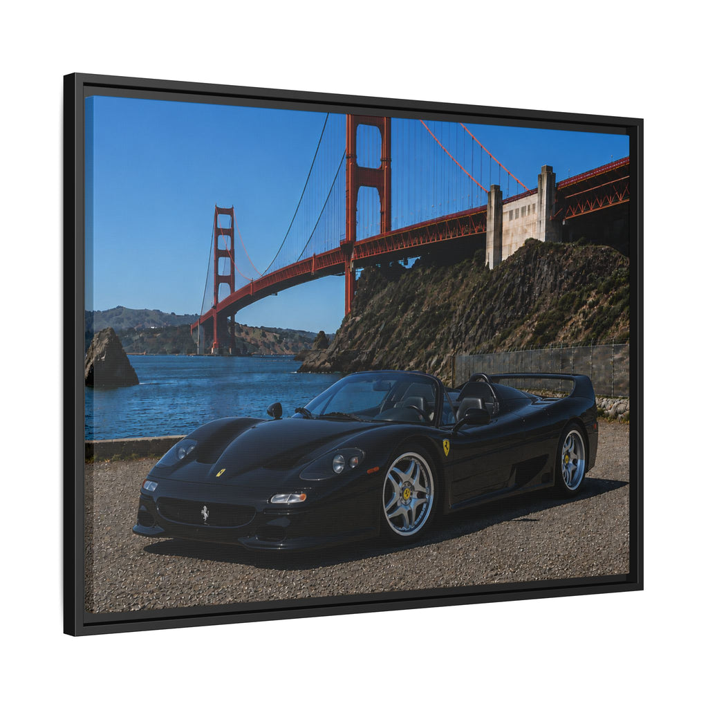 Ferrari F50 1995 — By The Golden Gate Bridge - Framed Canvas Matte Print