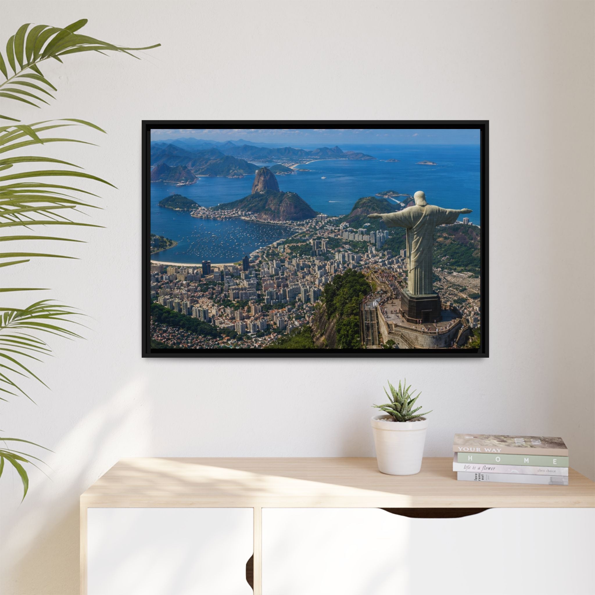 Rio de Janeiro Matte Canvas Print — Framed Wall Art of Christ the Redeemer & Sugarloaf Bay