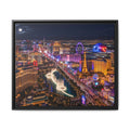 Las Vegas Night Skyline Framed Matte Canvas Print