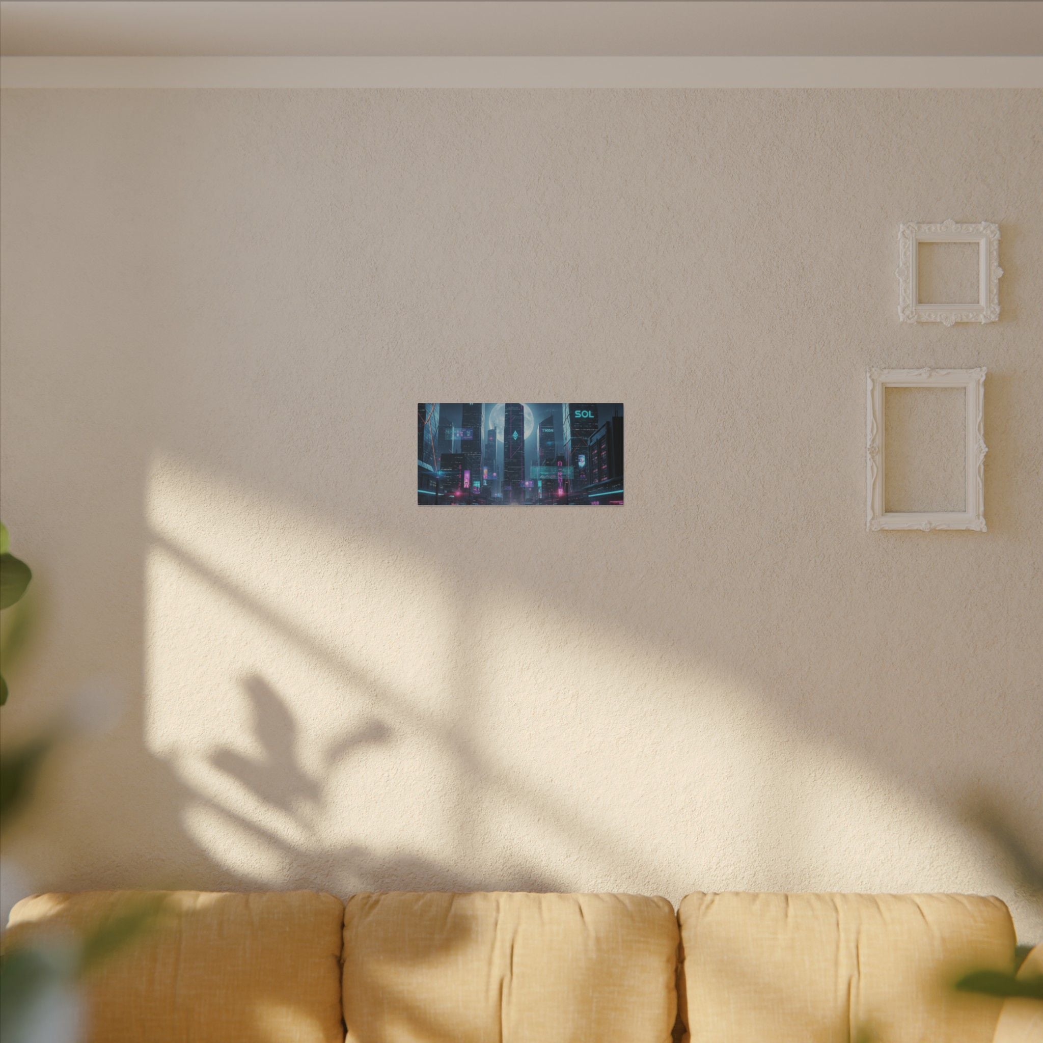 Cybercity Neon Canvas Print — Futuristic Nightscape Wall Art
