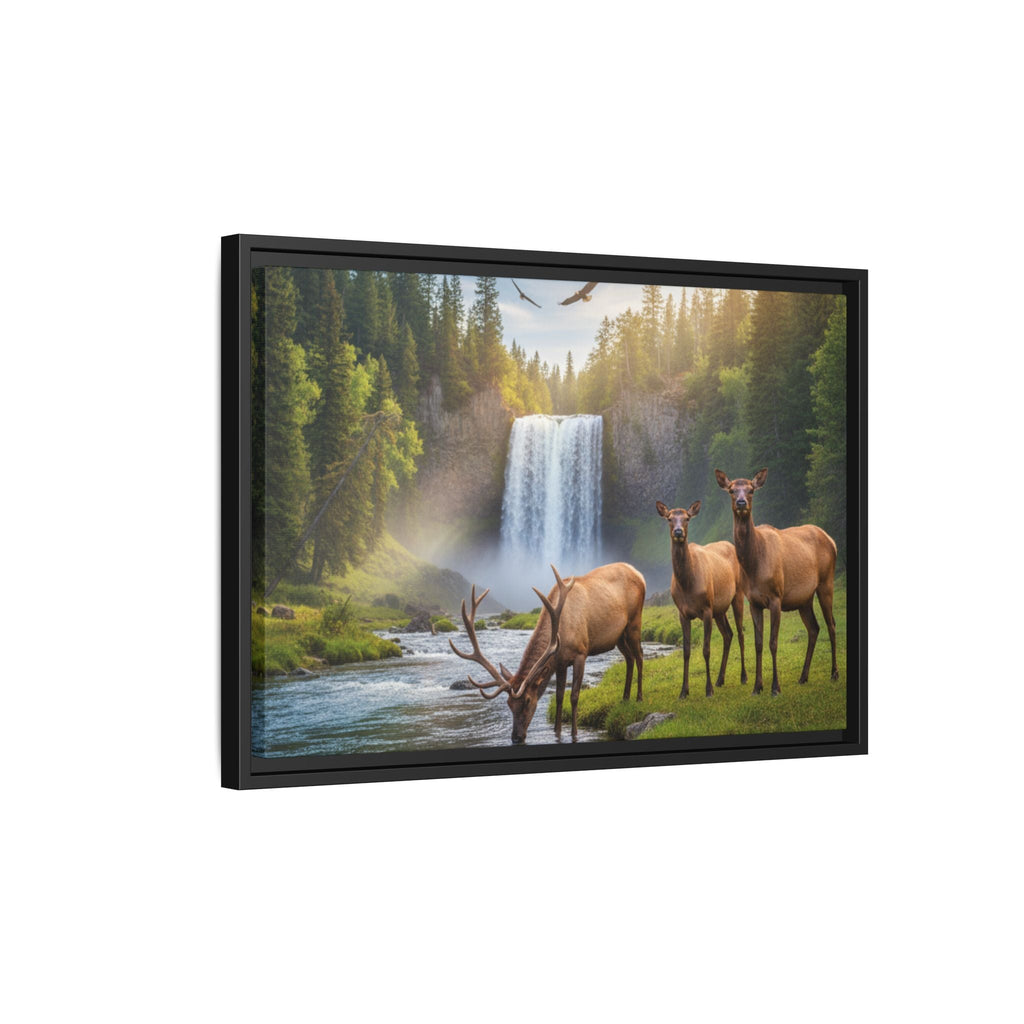 Elk Forest Landscape Wall Art - Eagles Flying - Stunning