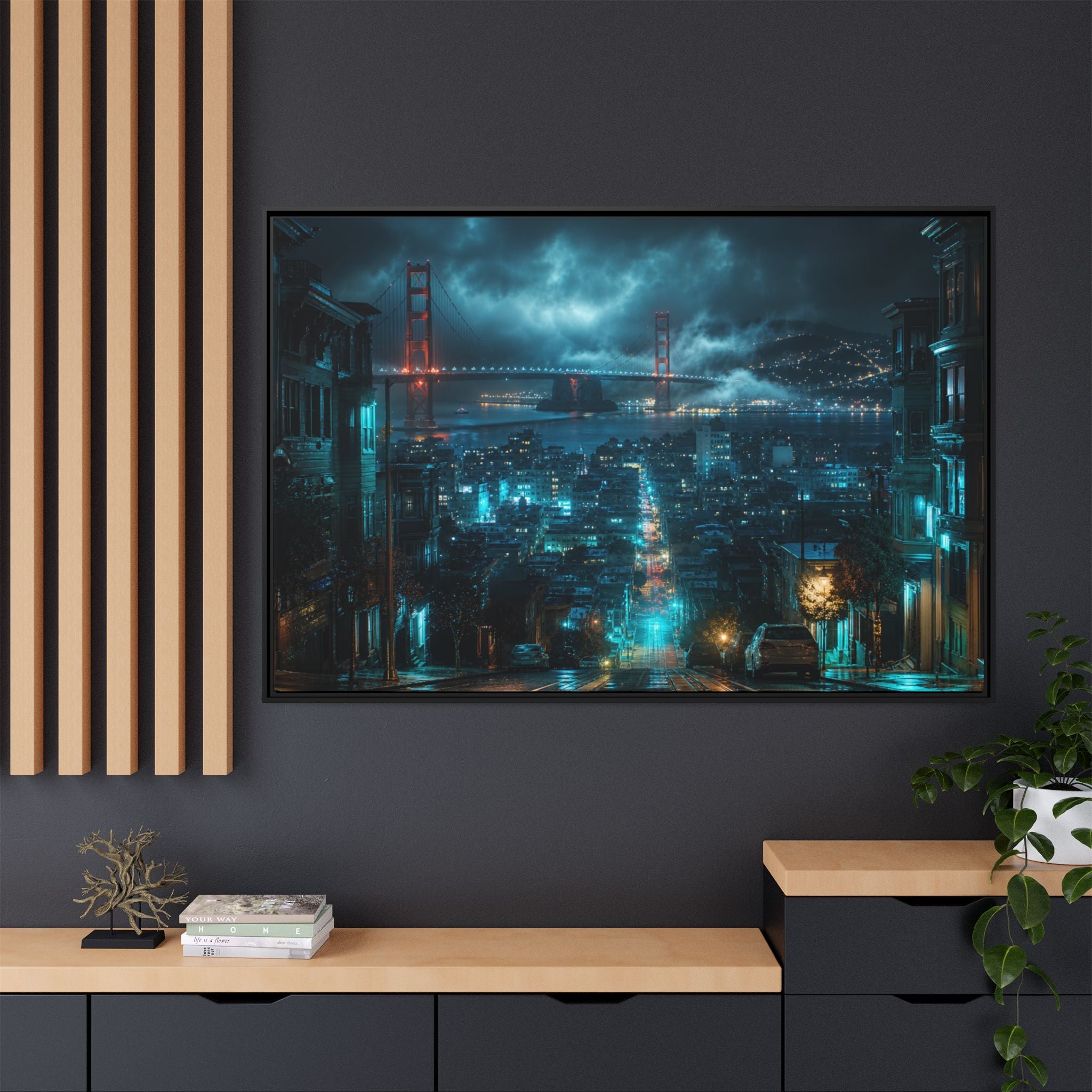 San Francisco Night Canvas Wall Art Print Ready to Hang