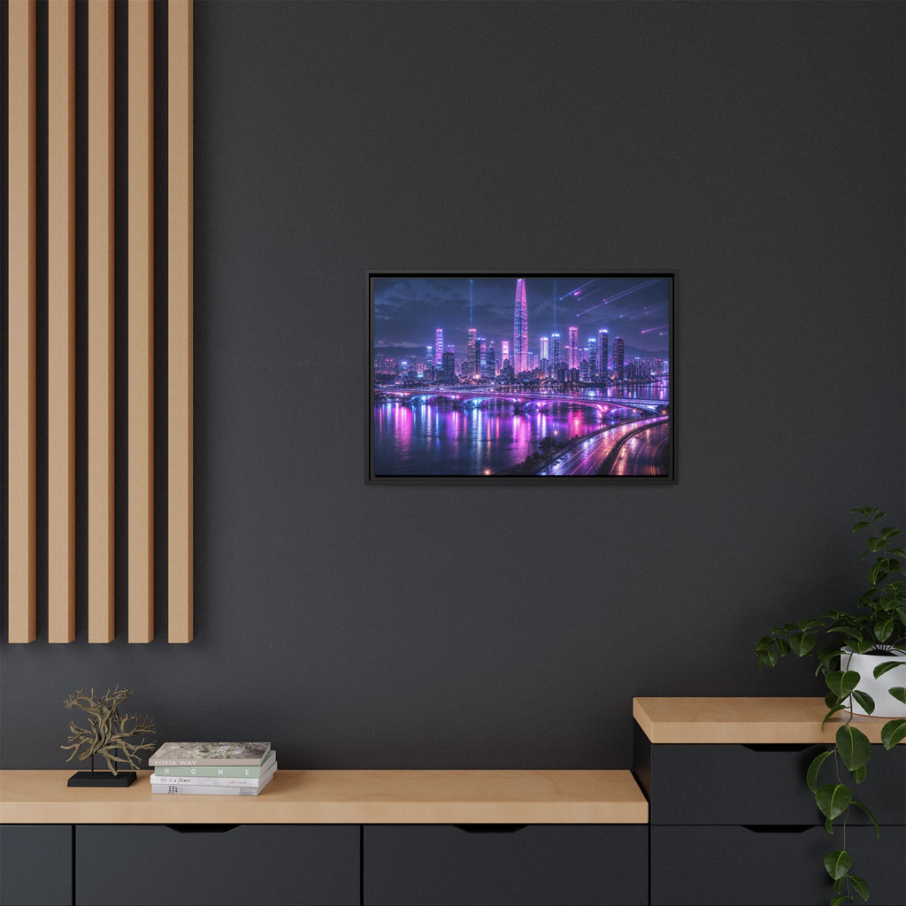 Seoul Night Skyline Canvas Wall Art Print Ready to Hang