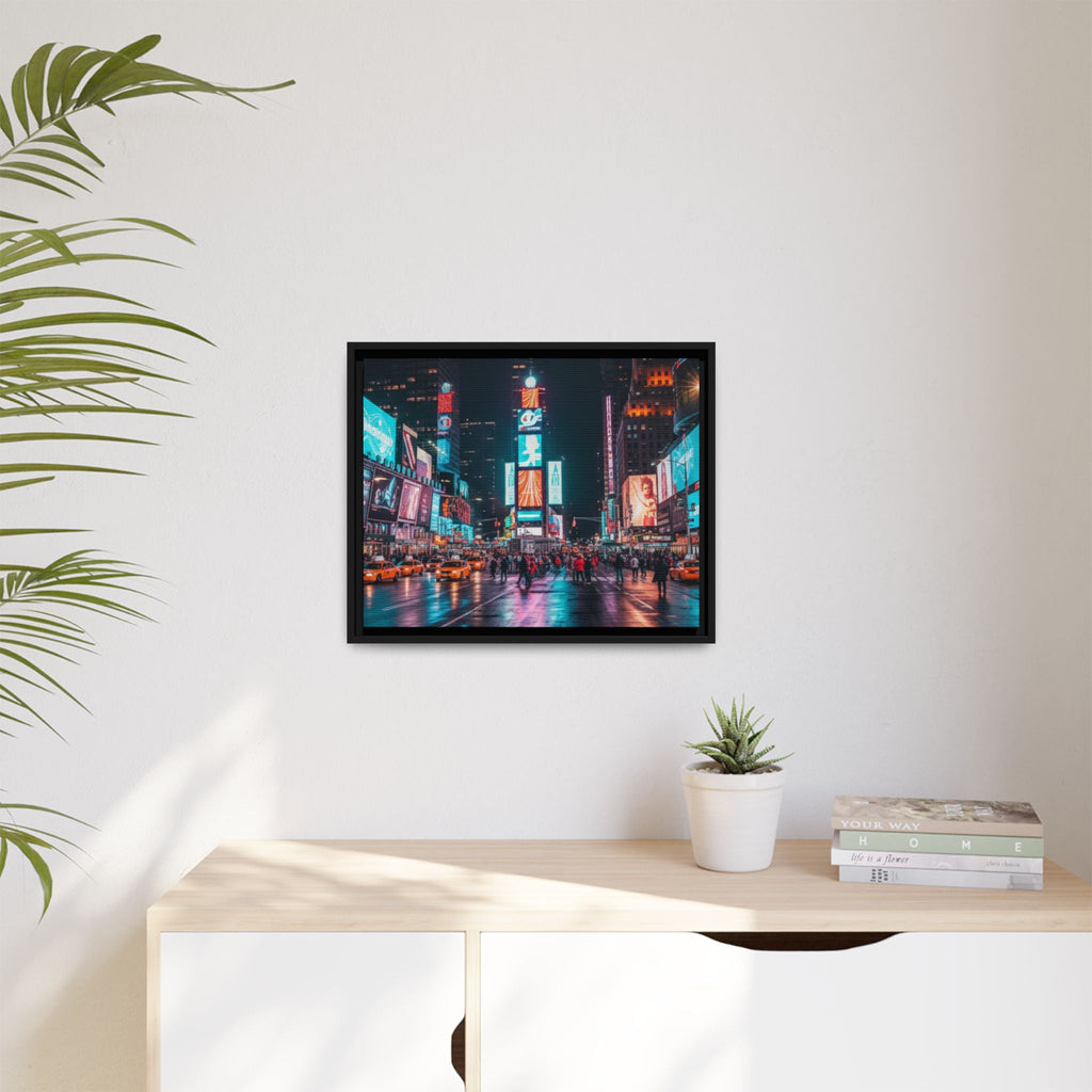 New york / Japan Nightskape Cityskape Framed Canvas Art - Stunning