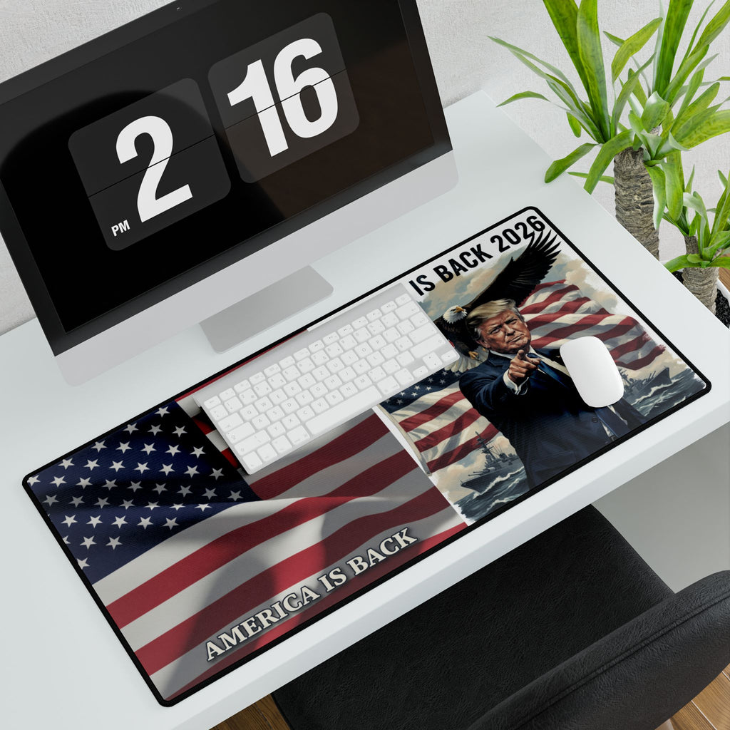 Patriotic 'America Is Back 2026' Desk Mat