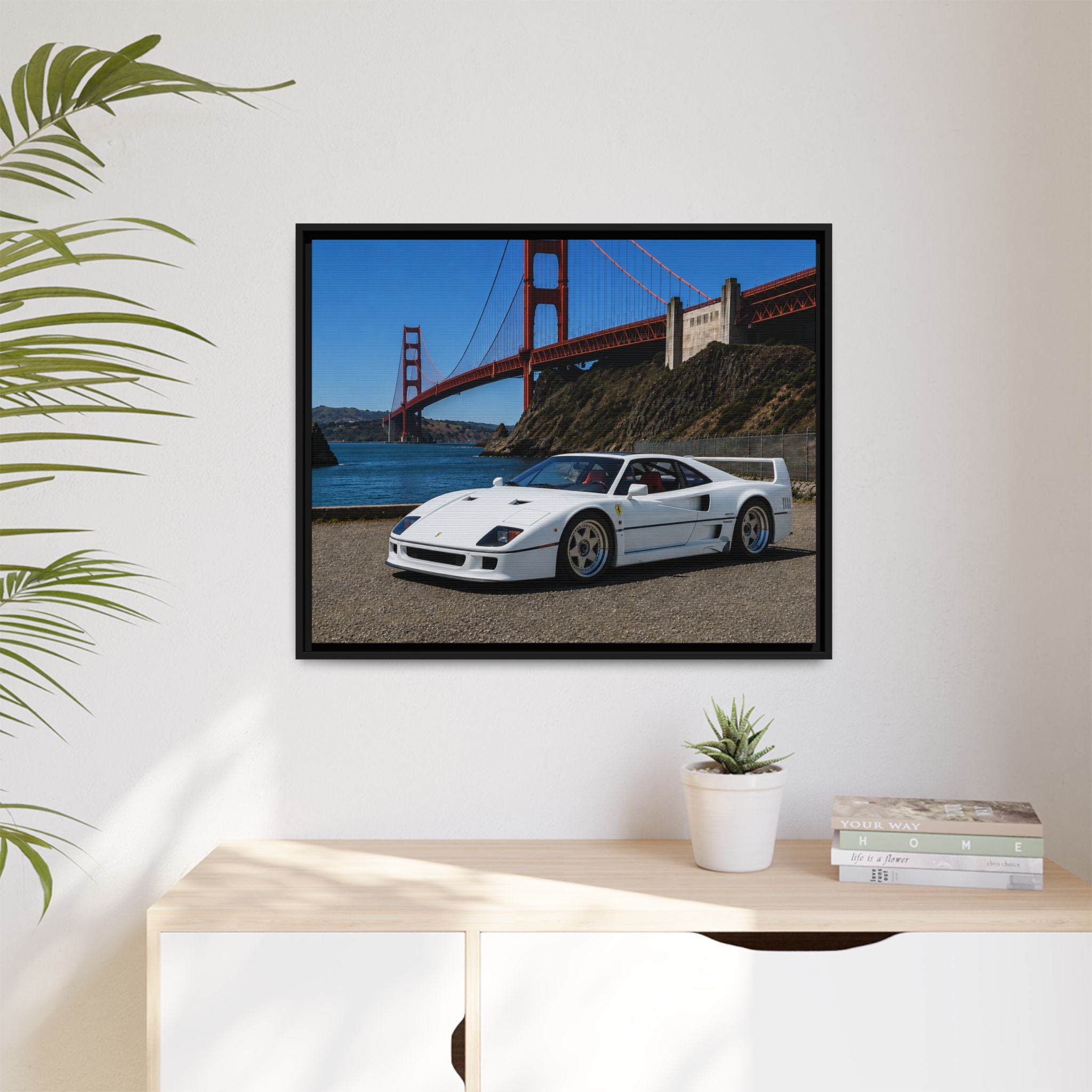 Ferrari F40 1987 Canvas Print — Golden Gate Bridge - Stunning Photo