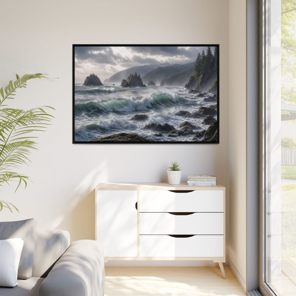 Oregon Coast Waves Canvas Wall Art Print Ready to Hang