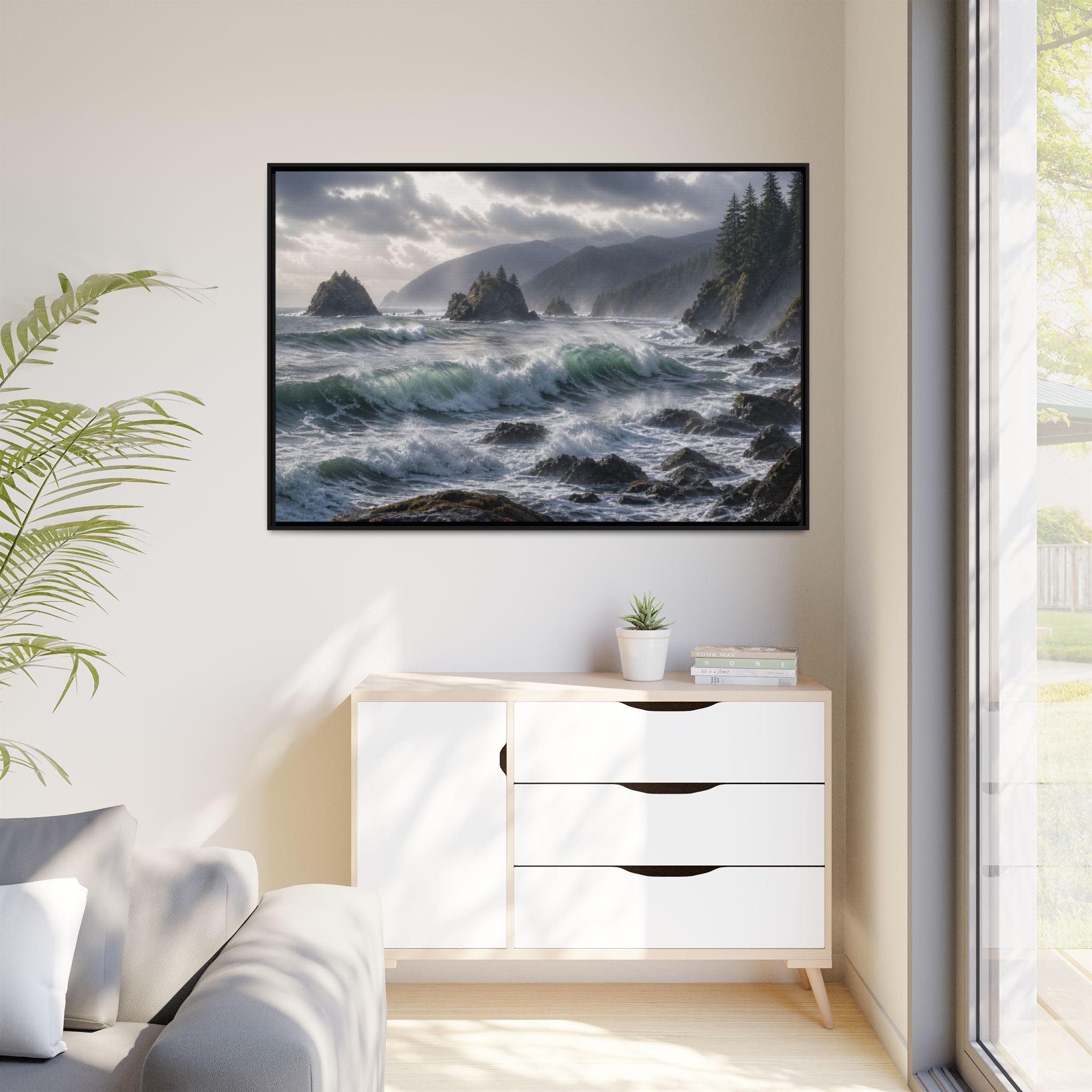 Oregon Coast Waves Canvas Wall Art Print Ready to Hang