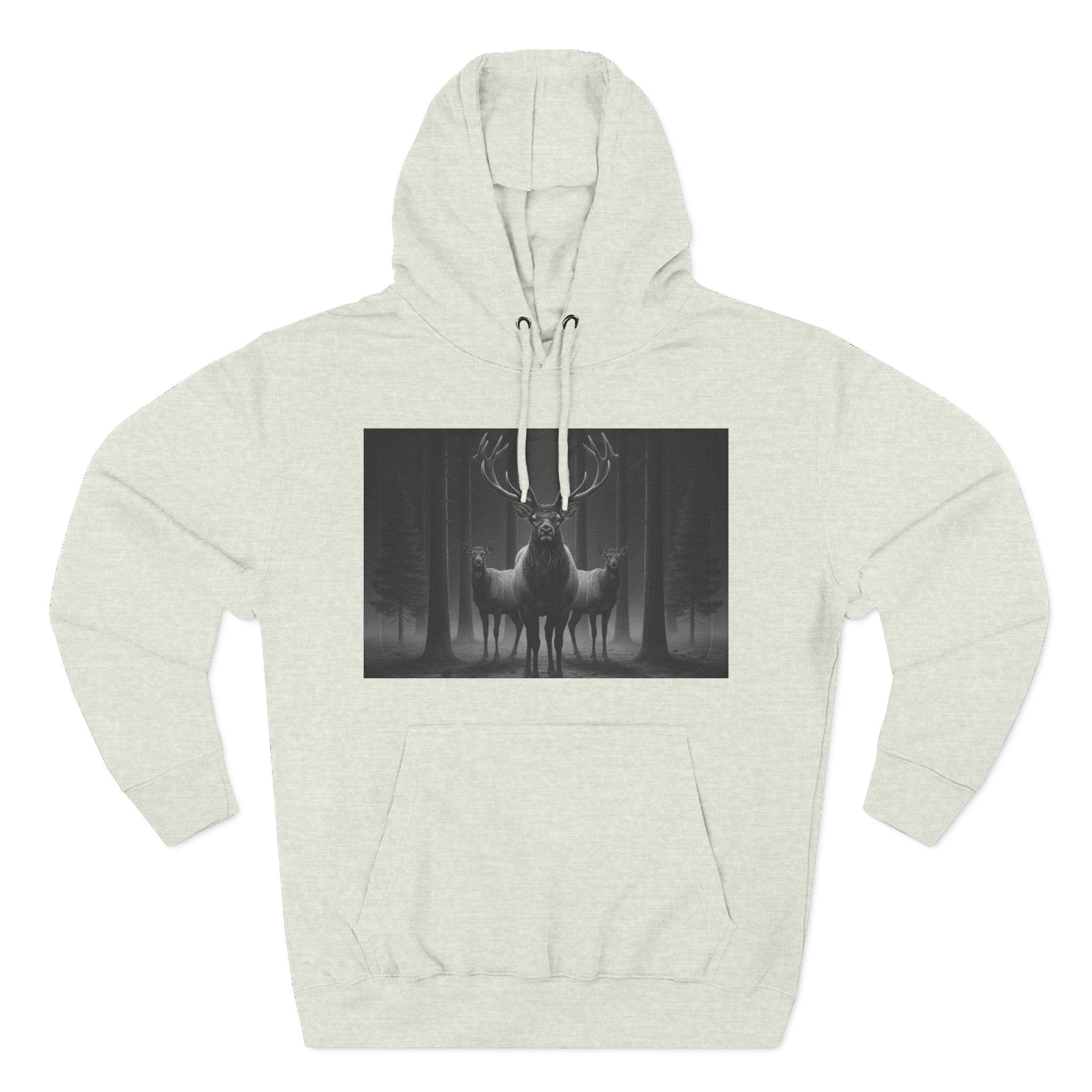 Mystic Stag Hoodie — Dark Forest Elk Trio Graphic Fleece