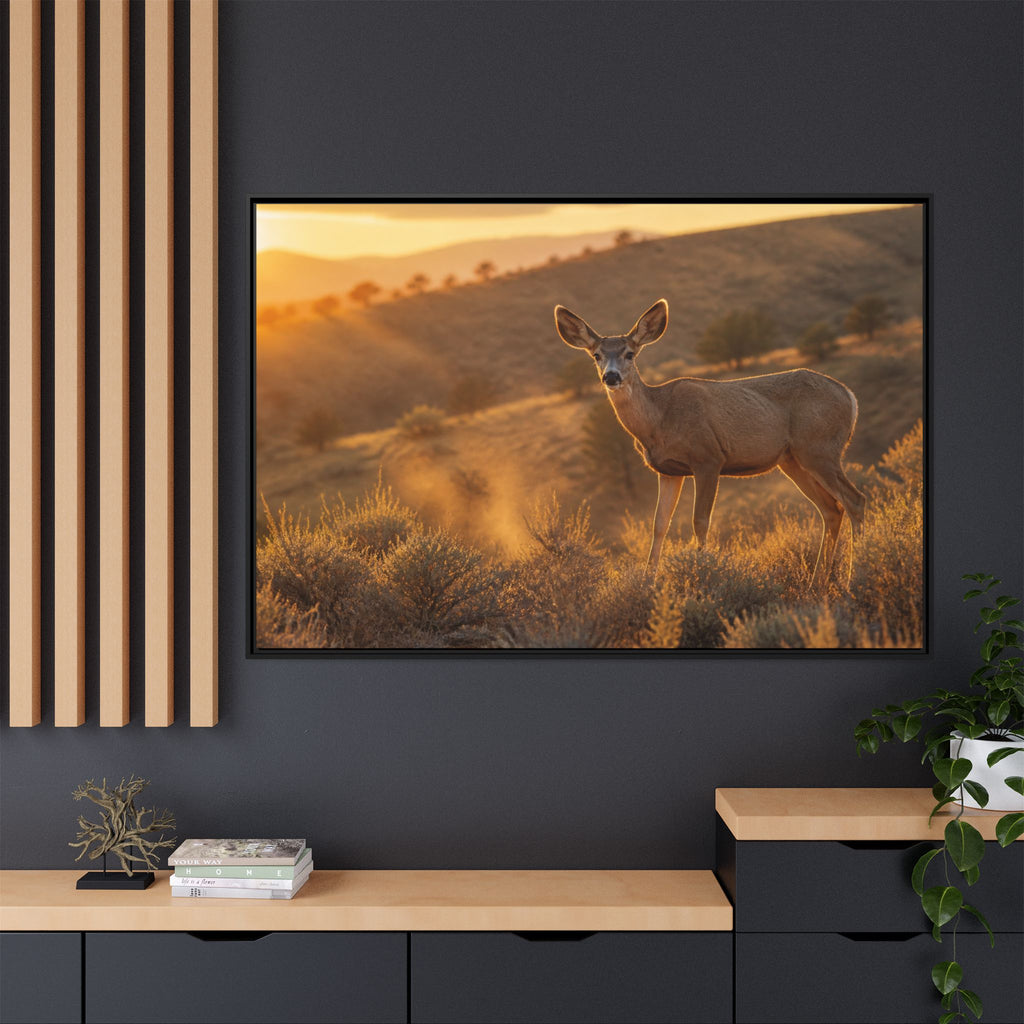 Mule Deer Golden Hour Canvas Wall Art Print Ready to Hang