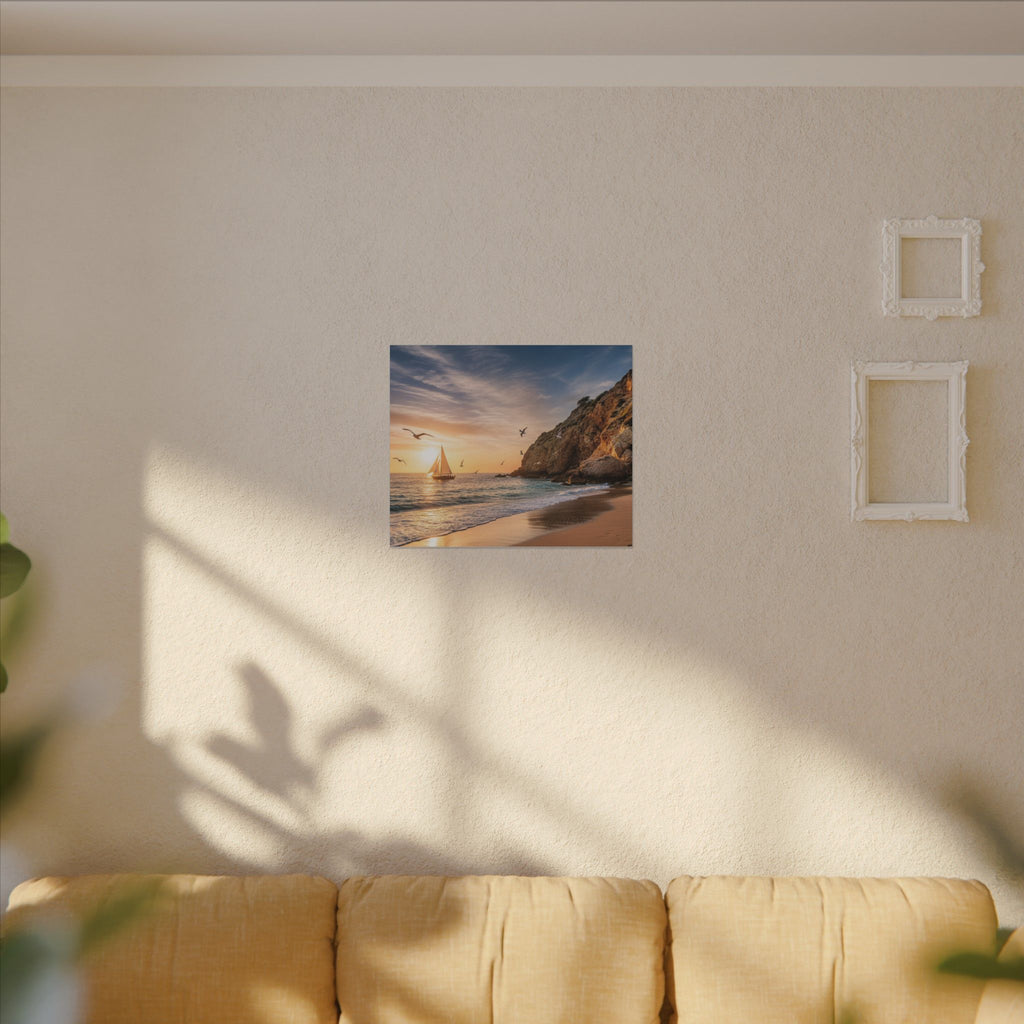 Seaside Sunset Sail Canvas