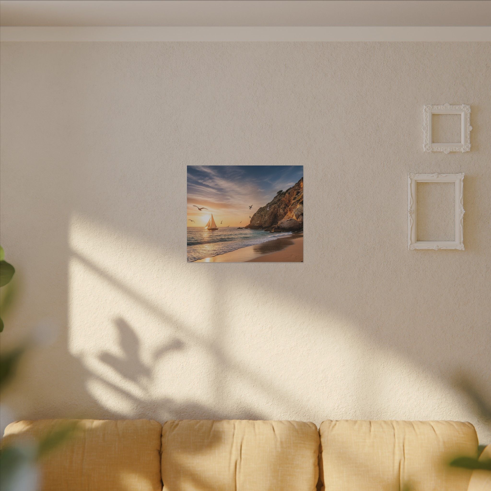 Seaside Sunset Sail Canvas